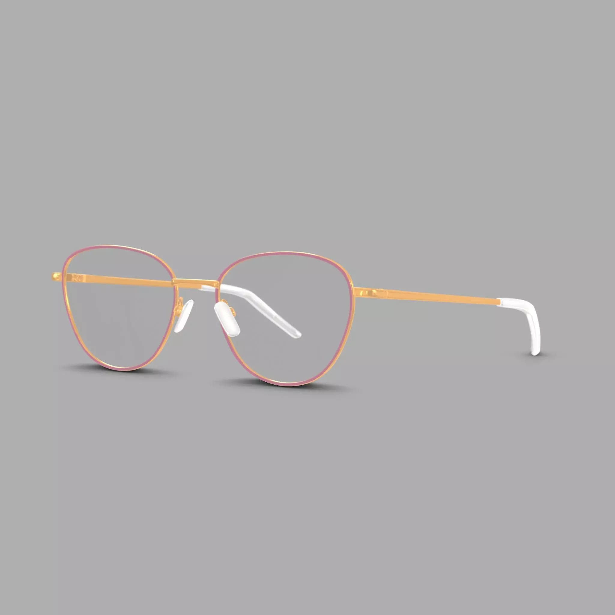 Eco - Manila Lavander Gold Glasses Low-poly 3D model_0