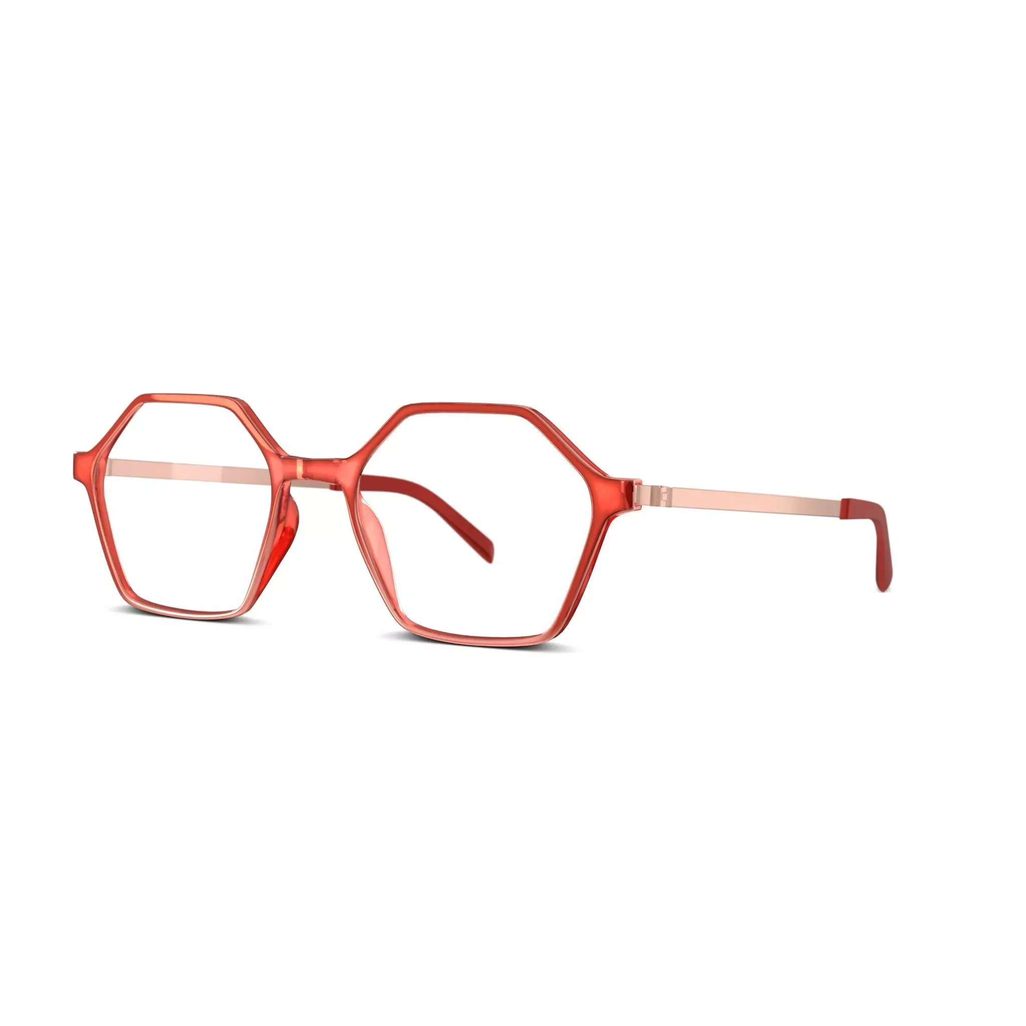 Eco - Gail Pink Coral Glasses Low-poly 3D model_0