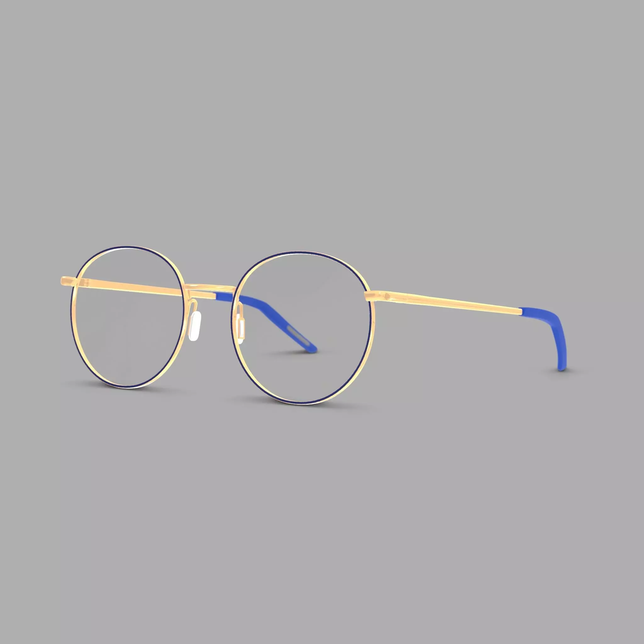 Eco - Naples Navy Gold Glasses Low-poly 3D model_0