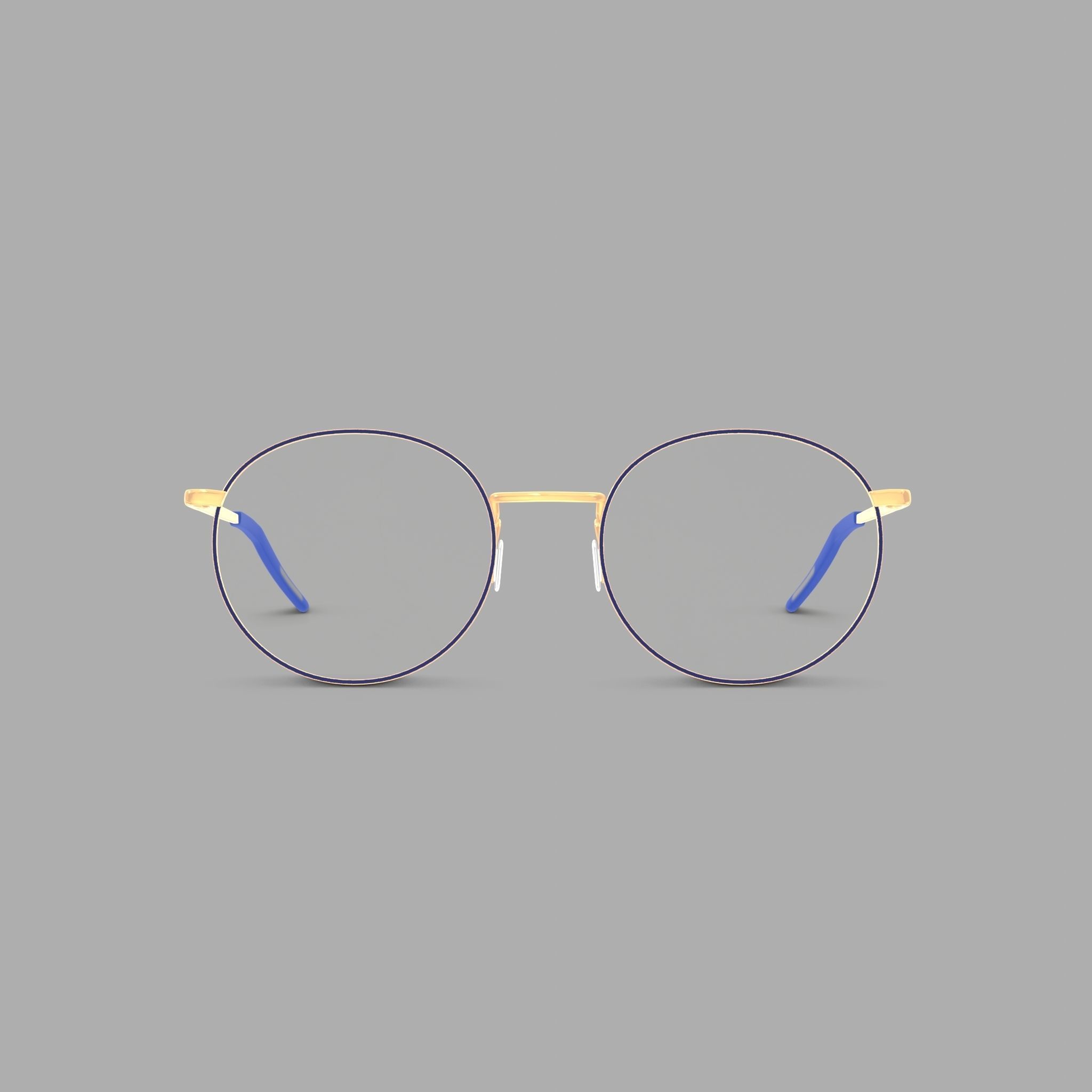 Eco - Naples Navy Gold Glasses Low-poly 3D model_2