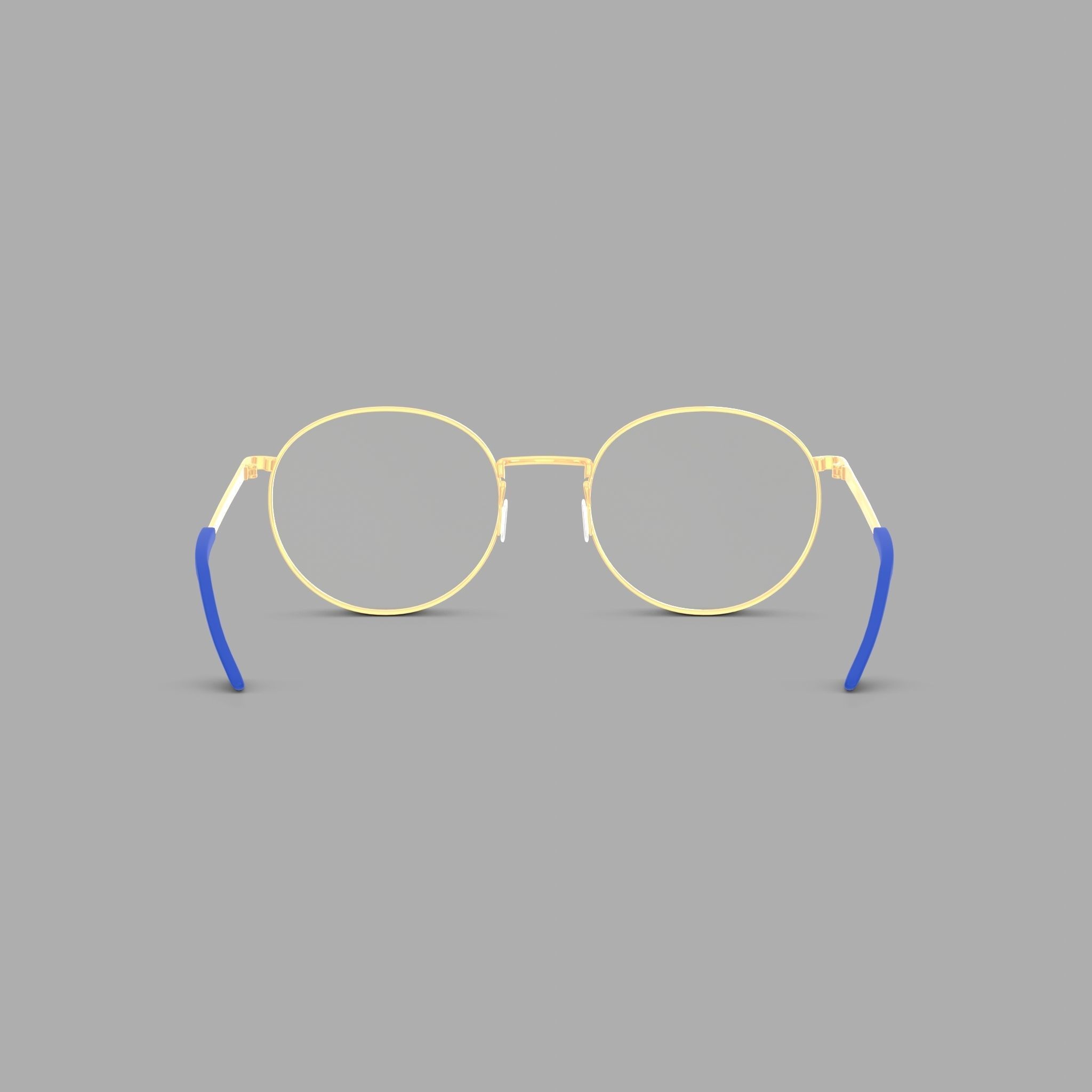Eco - Naples Navy Gold Glasses Low-poly 3D model_1