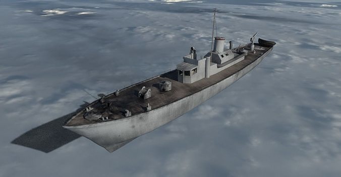 Abadoned damaged ship Low-poly 3D model