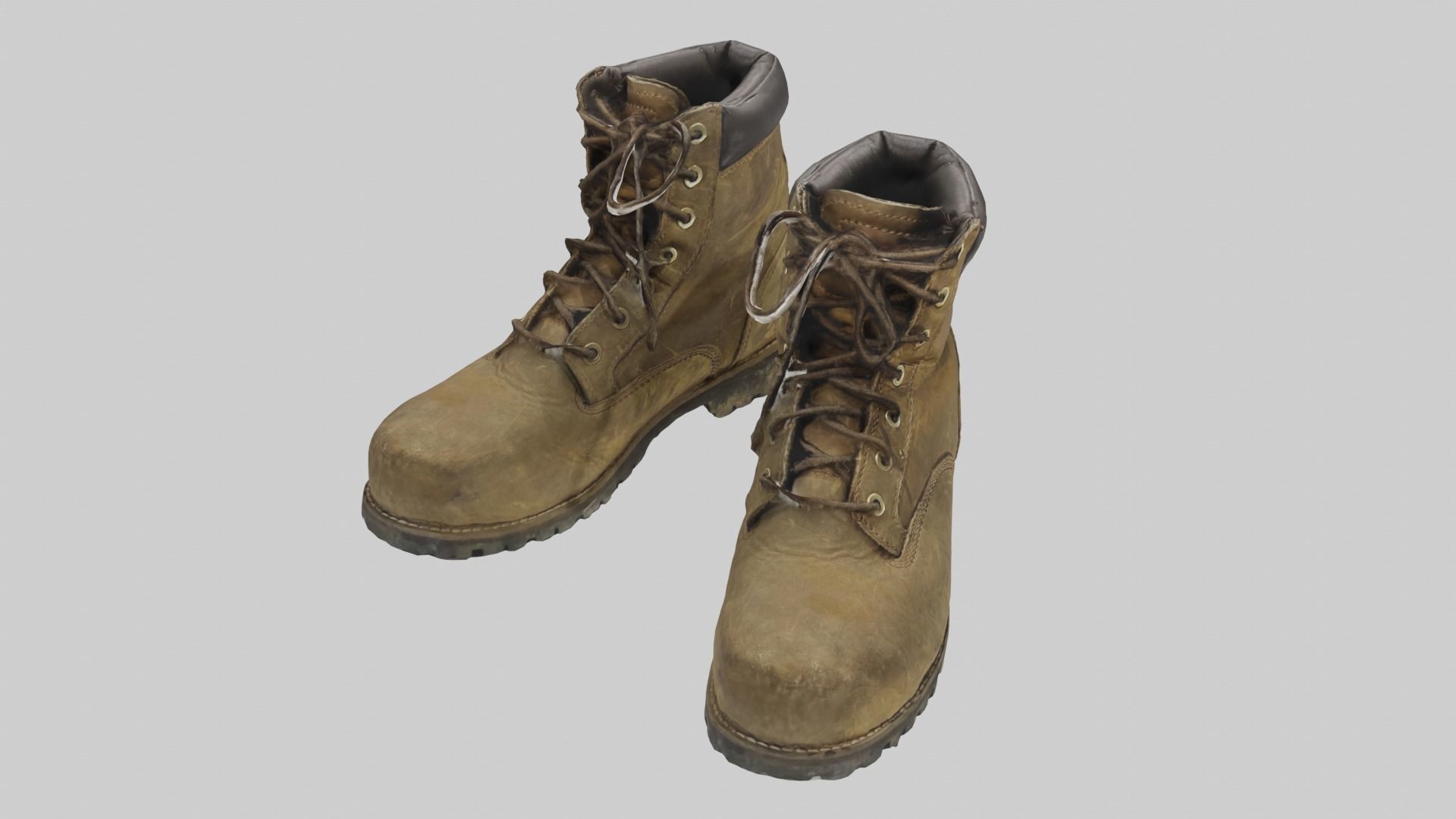 Leather Heavyduty Boots 3D model_4
