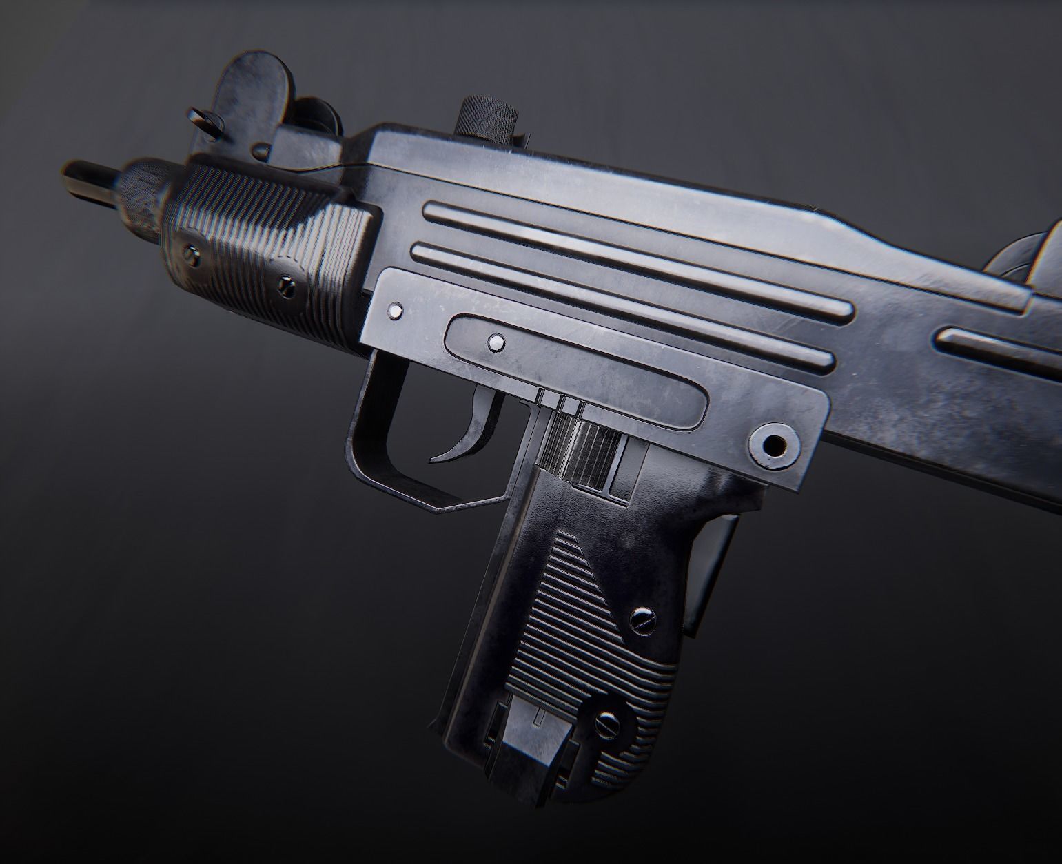 AAA Micro Uzi Game Ready PBR  Low-poly 3D model_7