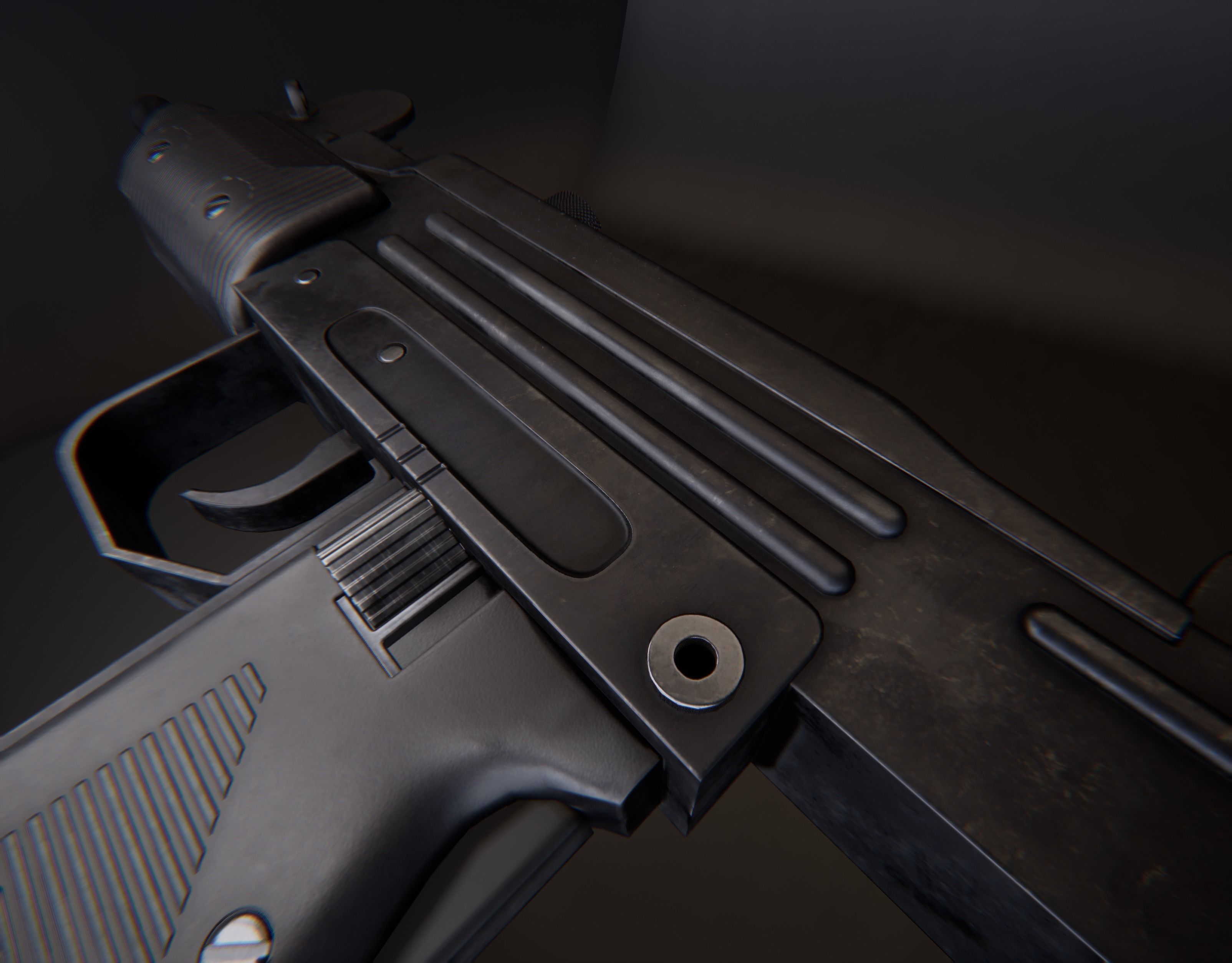 AAA Micro Uzi Game Ready PBR  Low-poly 3D model_8