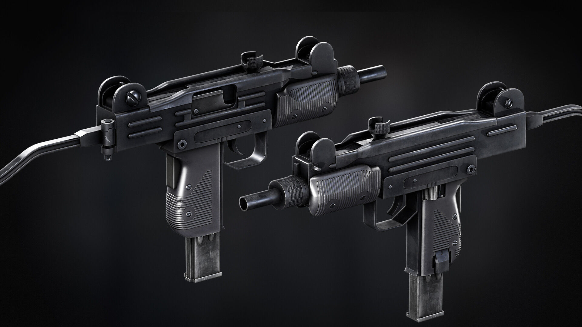 AAA Micro Uzi Game Ready PBR  Low-poly 3D model_3