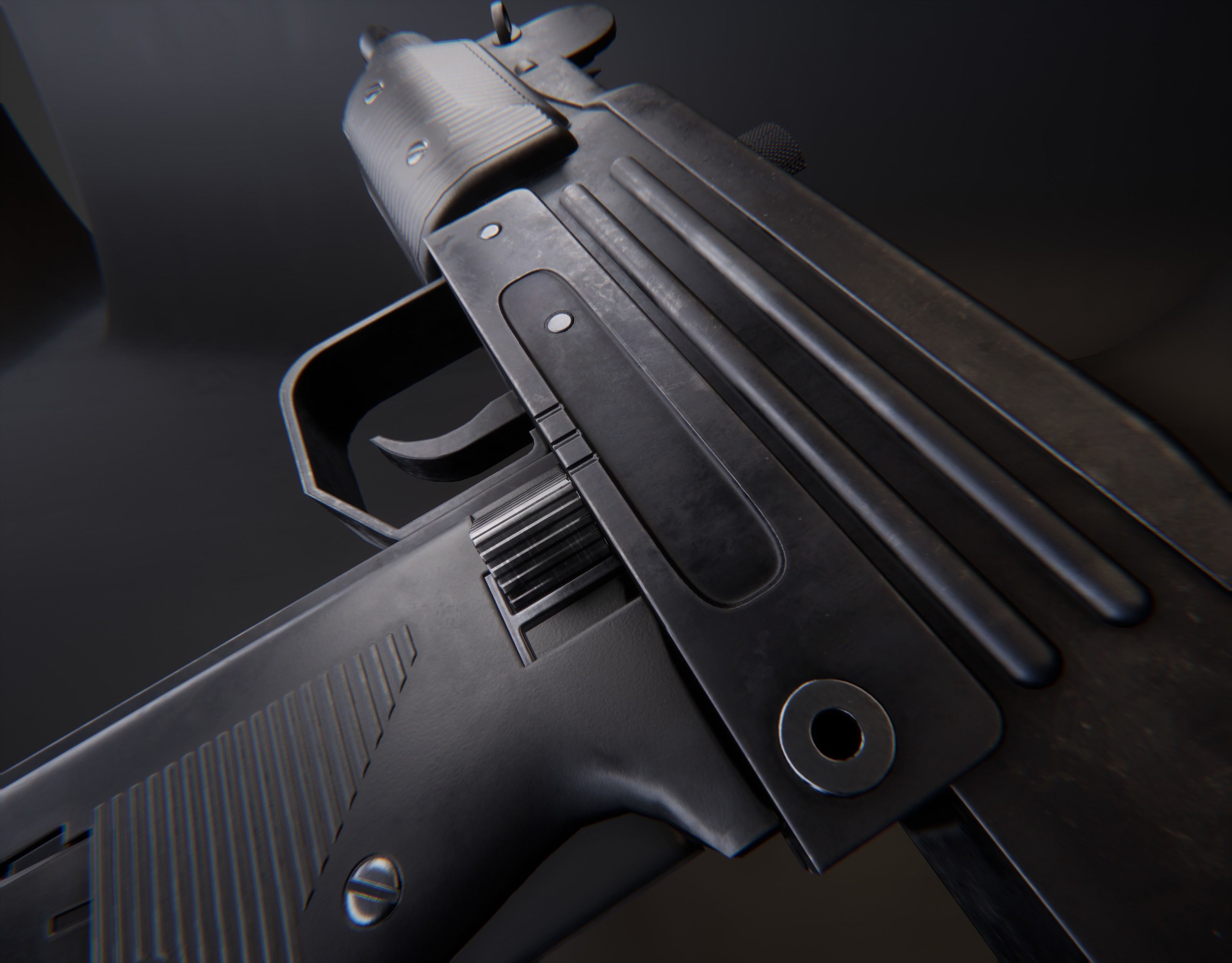 AAA Micro Uzi Game Ready PBR  Low-poly 3D model_10