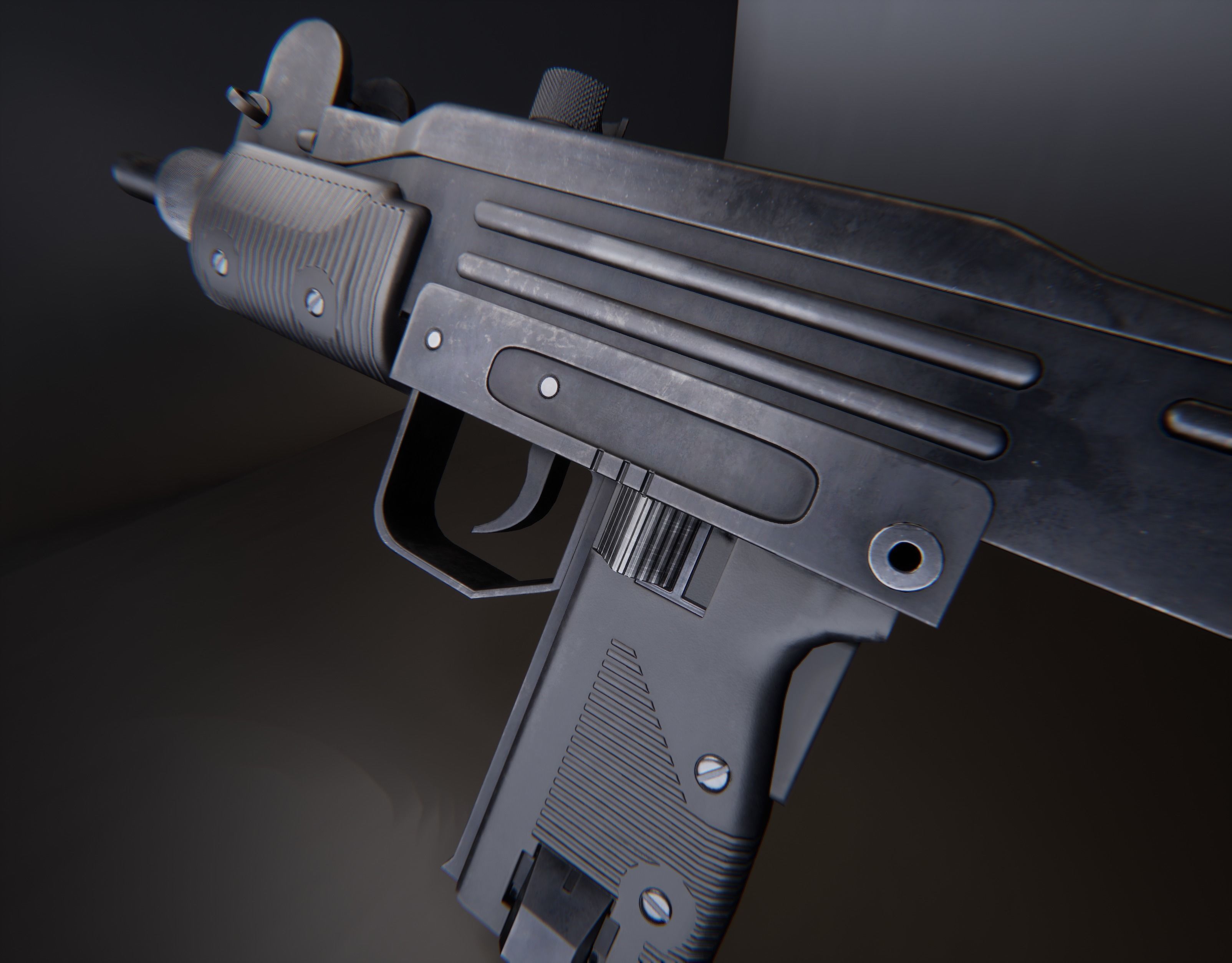 AAA Micro Uzi Game Ready PBR  Low-poly 3D model_15