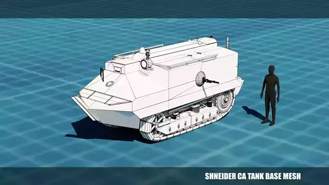 Shneider CA TANK BASE MESH  Low-poly 3D model