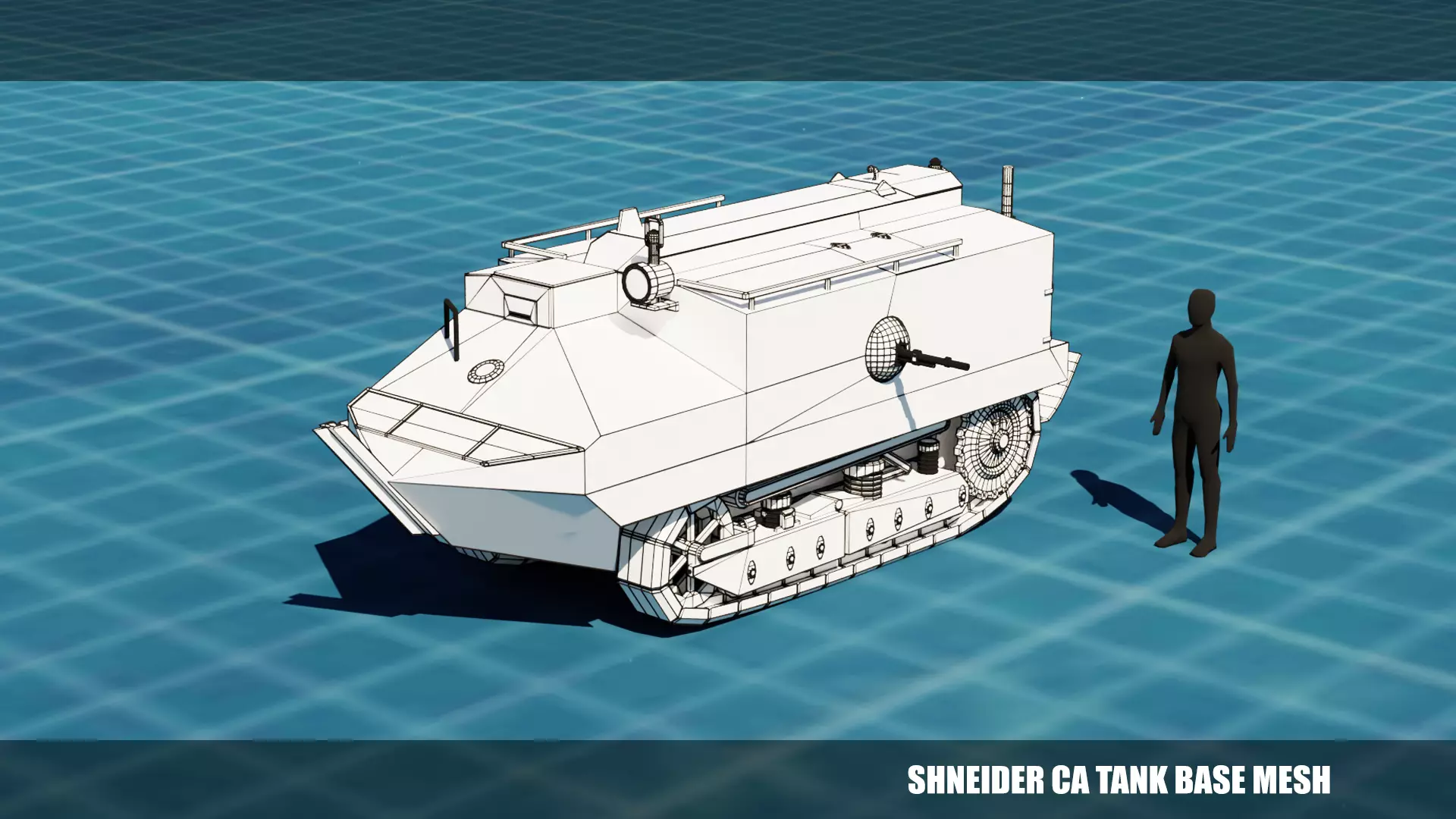 Shneider CA TANK BASE MESH  Low-poly 3D model_0