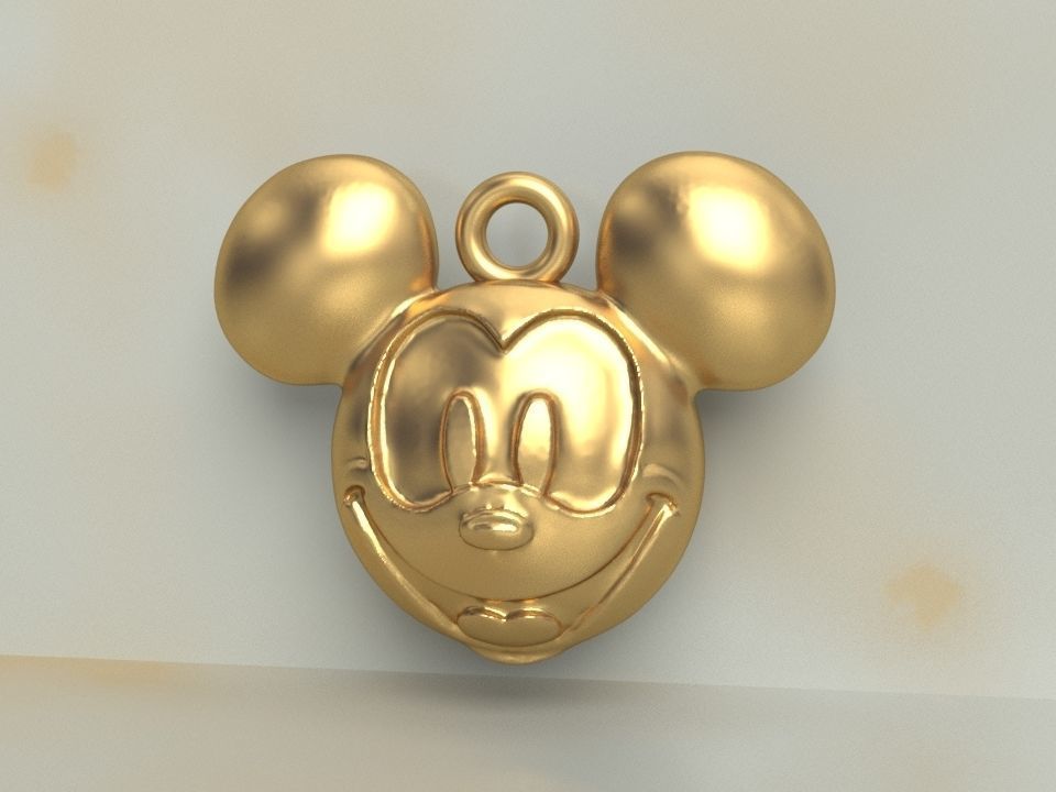 Mickey Mouse Head Pendant 3D print model_3