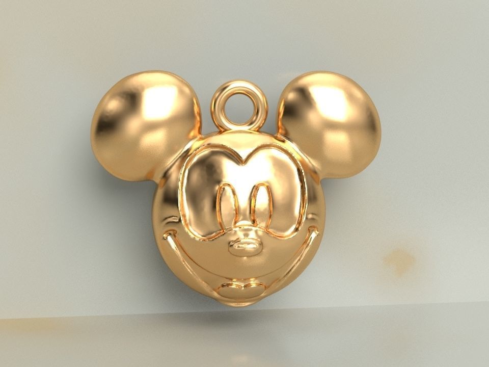 Mickey Mouse Head Pendant 3D print model_4