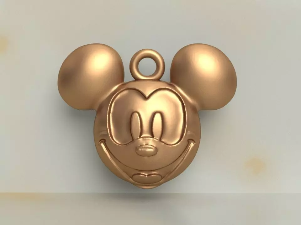 Mickey Mouse Head Pendant 3D print model_0