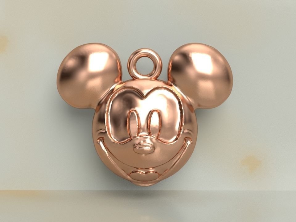 Mickey Mouse Head Pendant 3D print model_1
