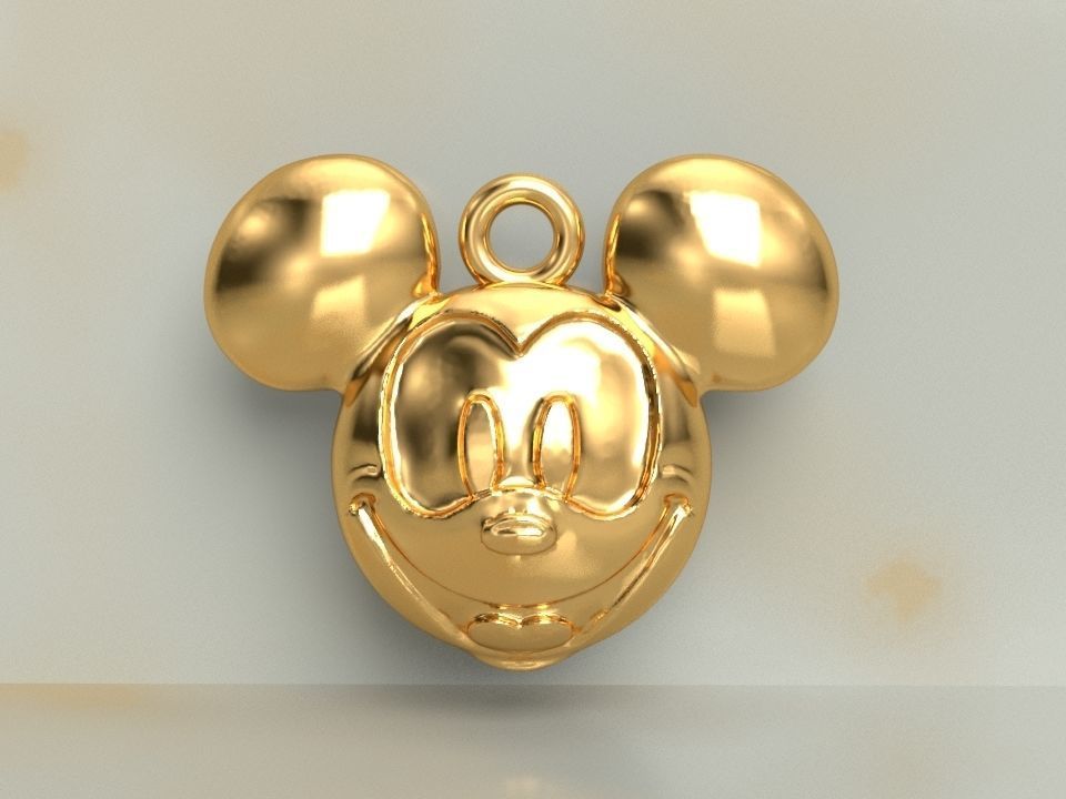 Mickey Mouse Head Pendant 3D print model_2