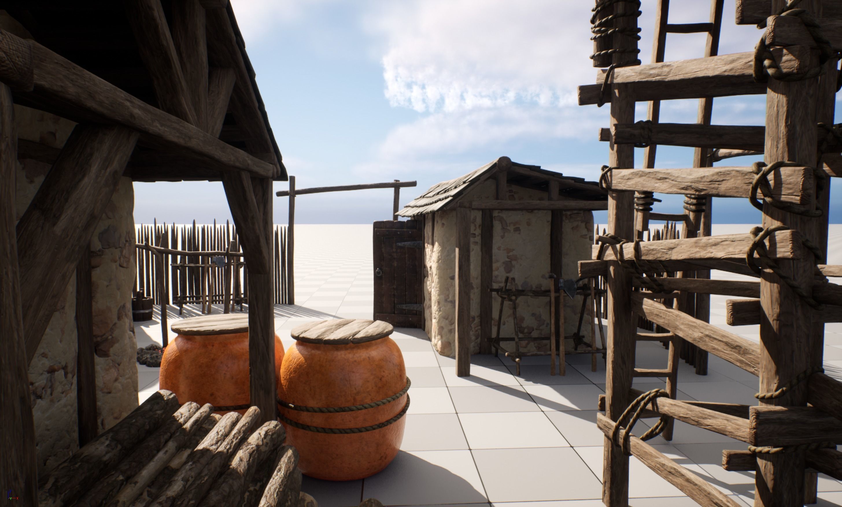 AoM Greek Settlement Remake Low-poly 3D model_9