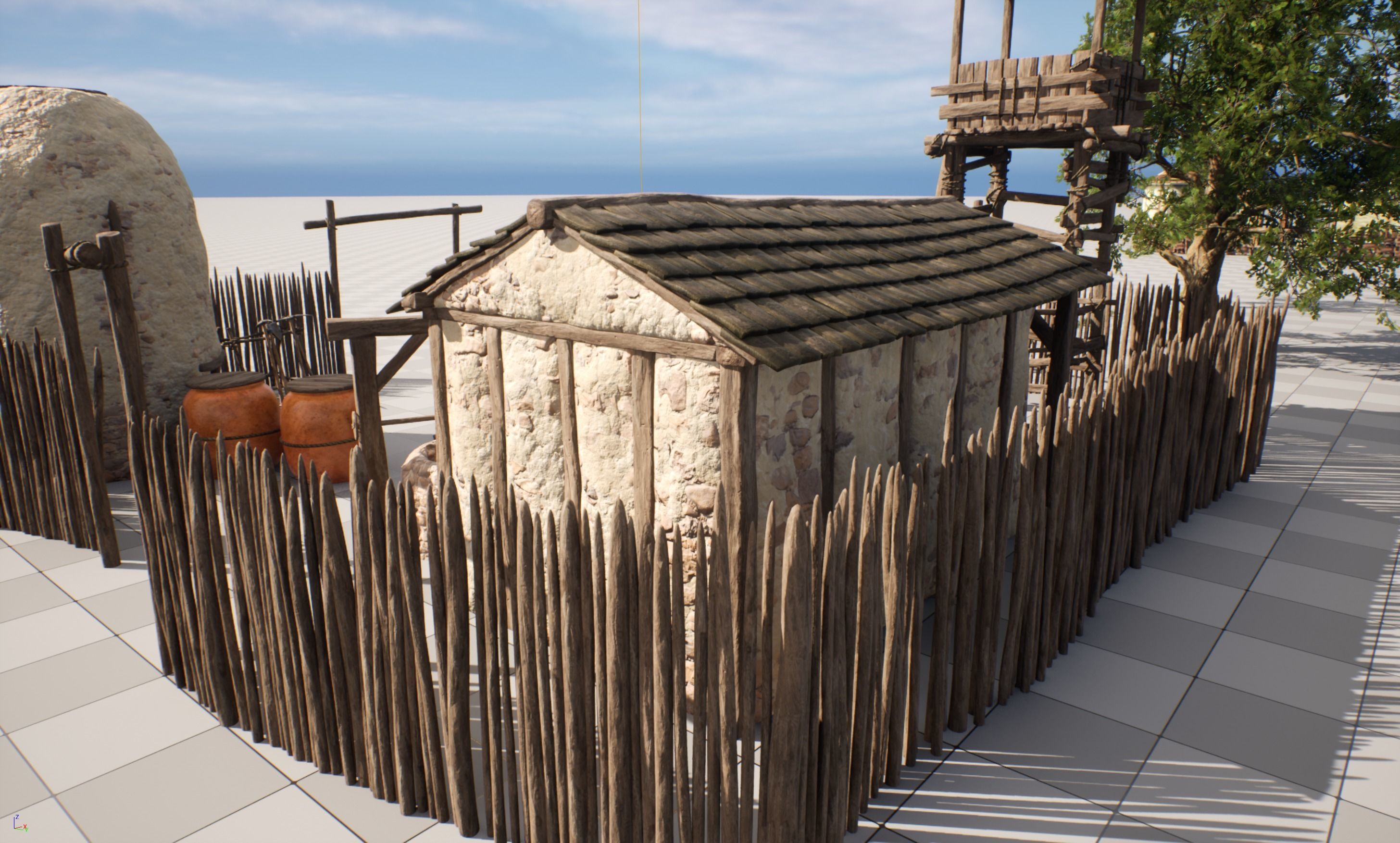 AoM Greek Settlement Remake Low-poly 3D model_14