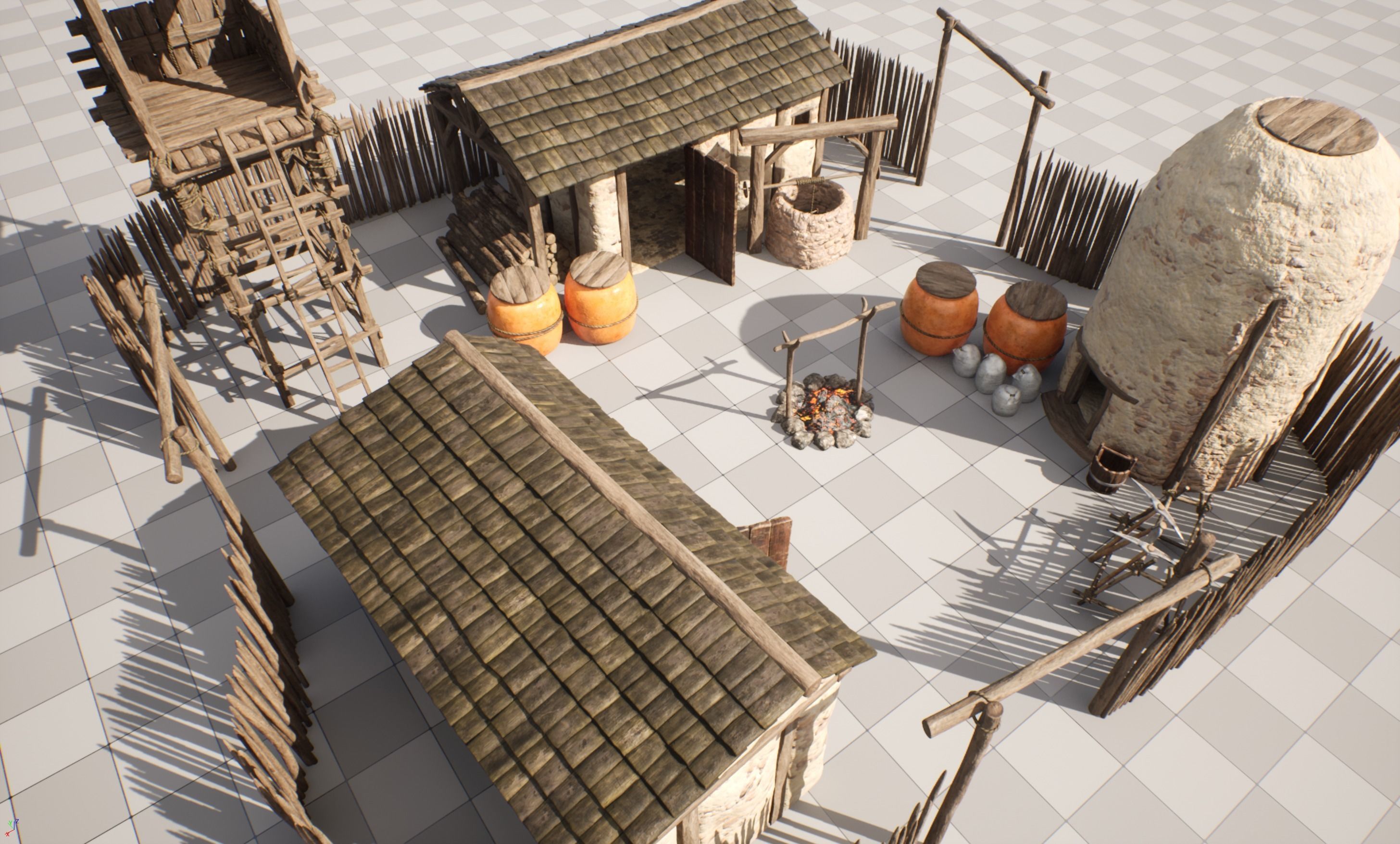 AoM Greek Settlement Remake Low-poly 3D model_1