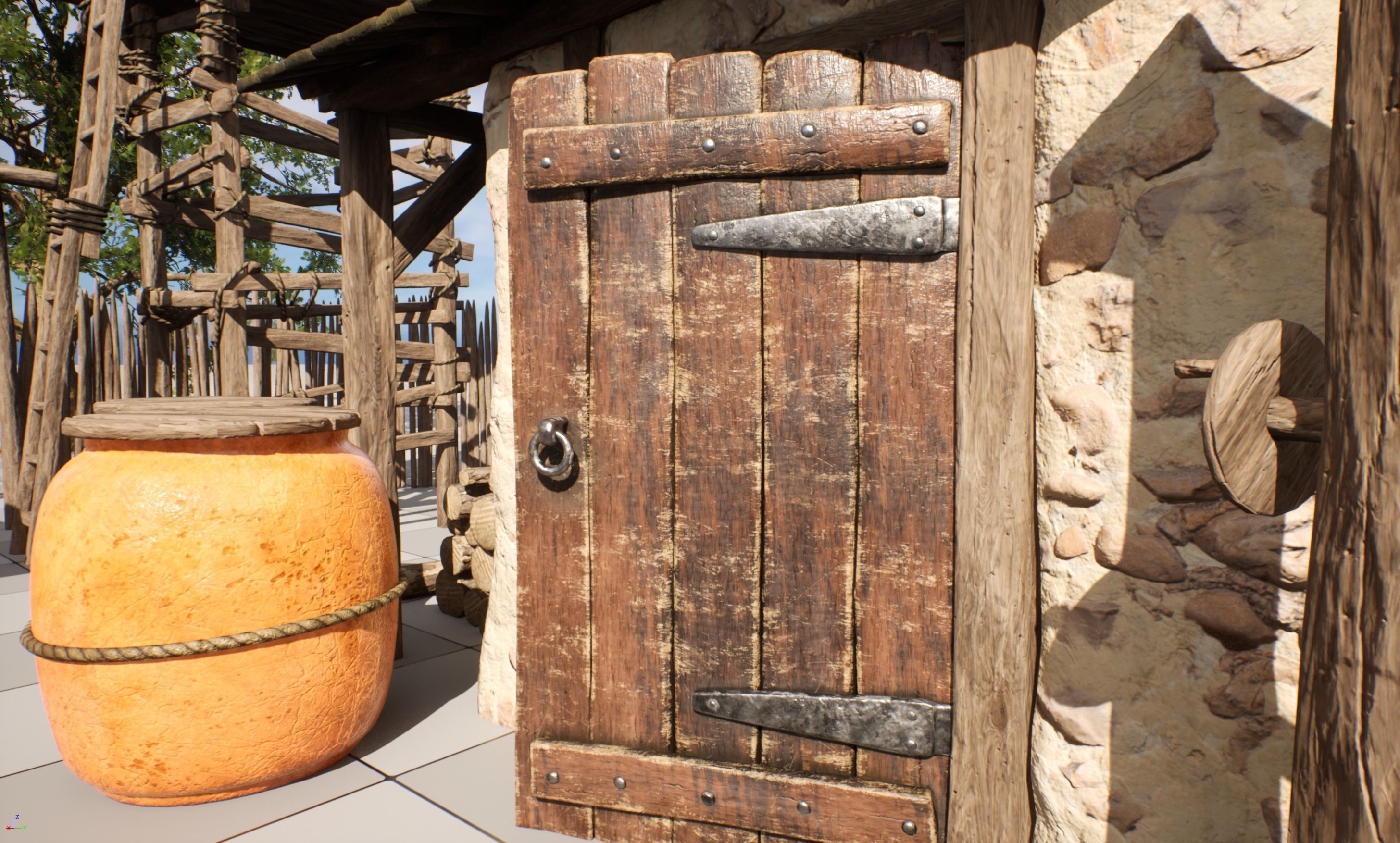 AoM Greek Settlement Remake Low-poly 3D model_7