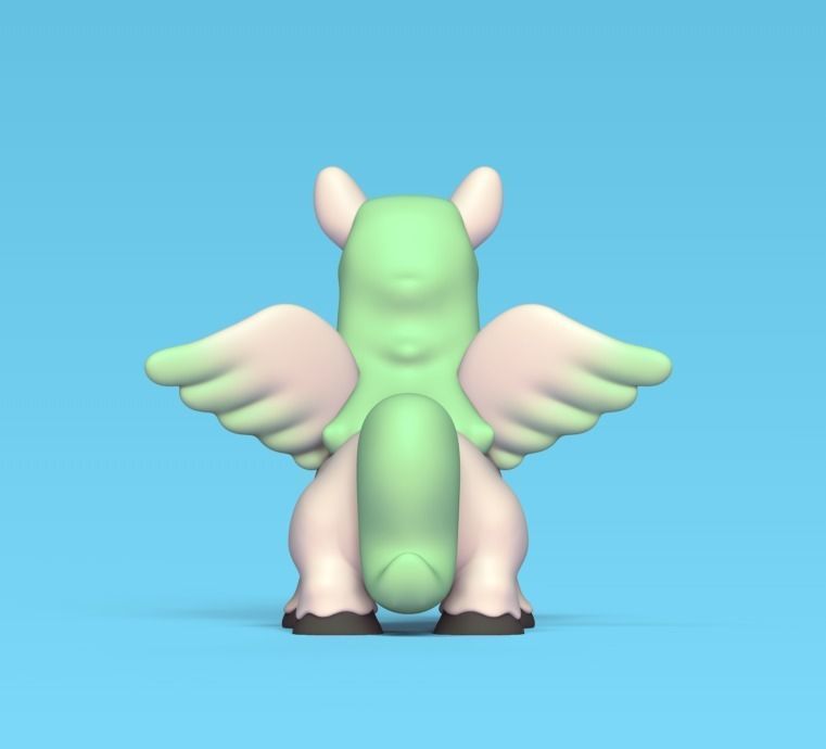 Pegasus Cartoon 3D print model_2