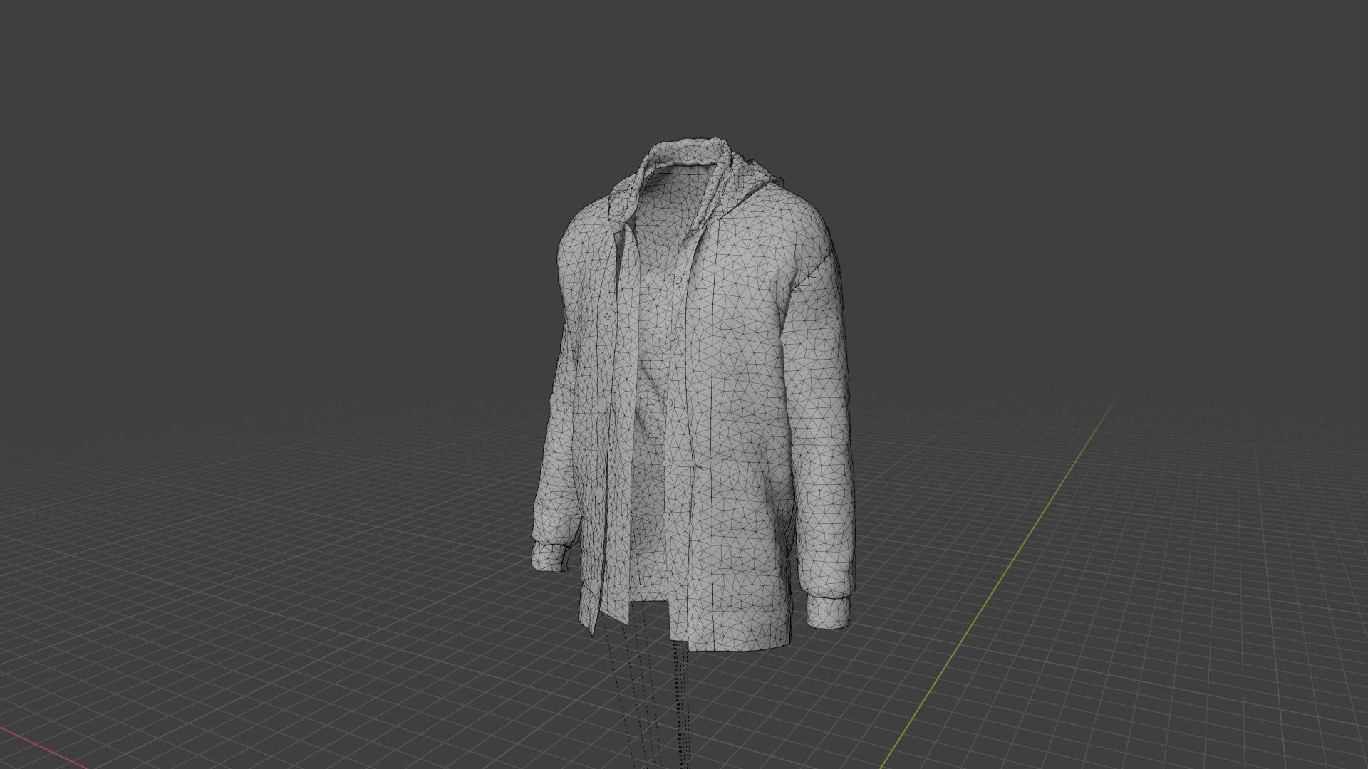 Jacket coat with plaid Low-poly 3D model_8