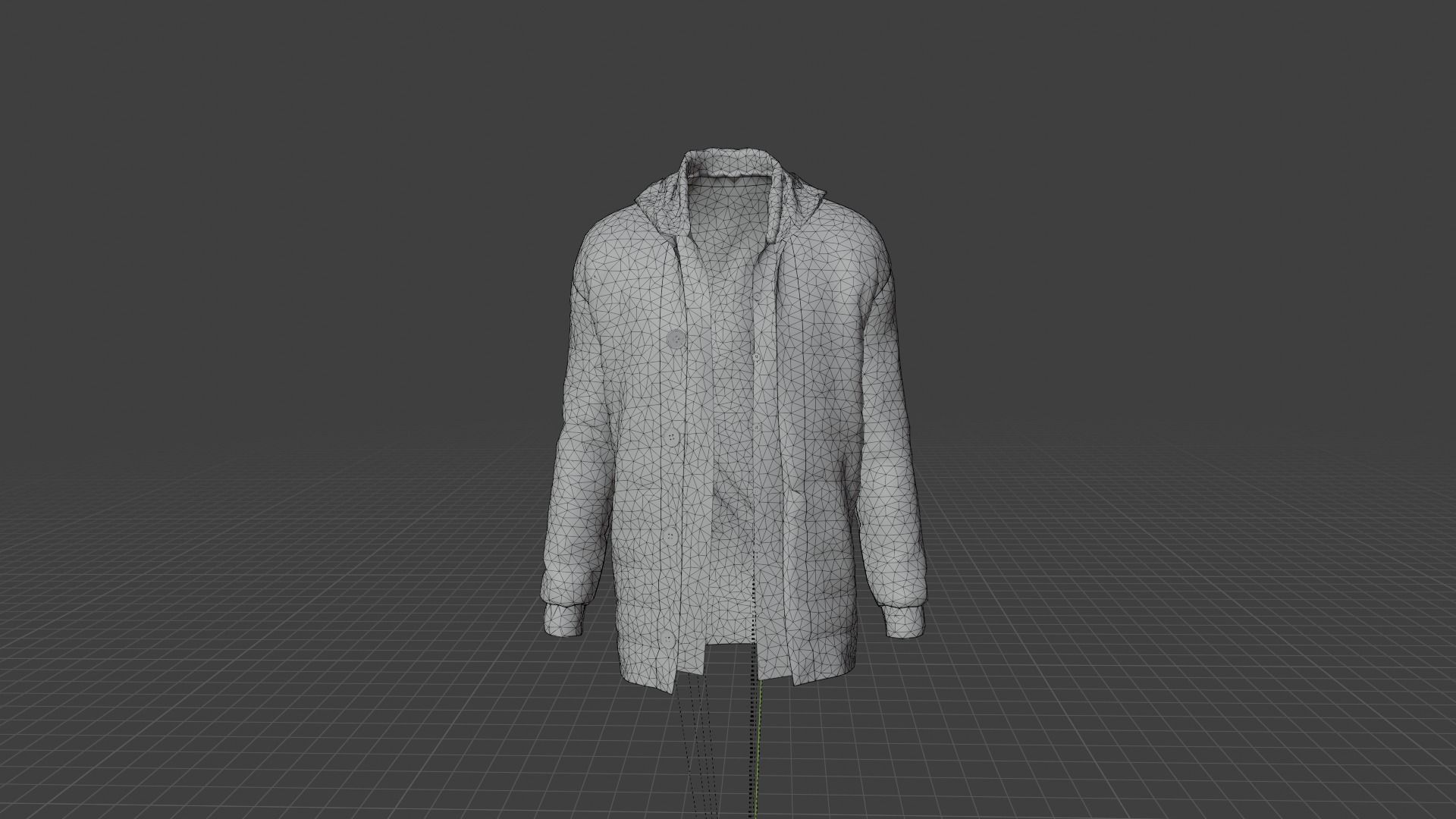 Jacket coat with plaid Low-poly 3D model_7