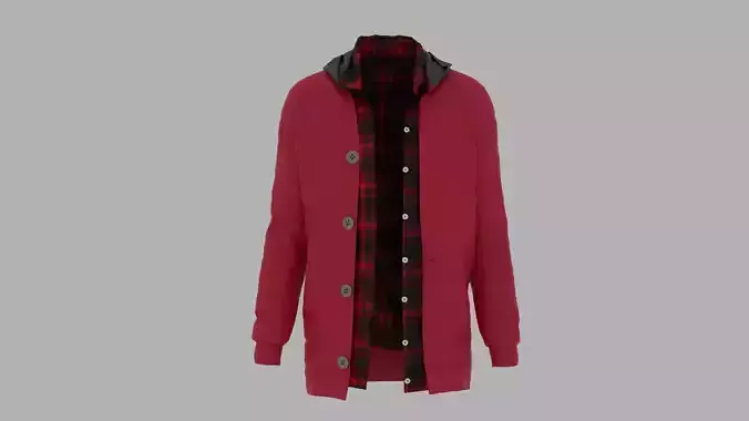 Jacket coat with plaid pattern