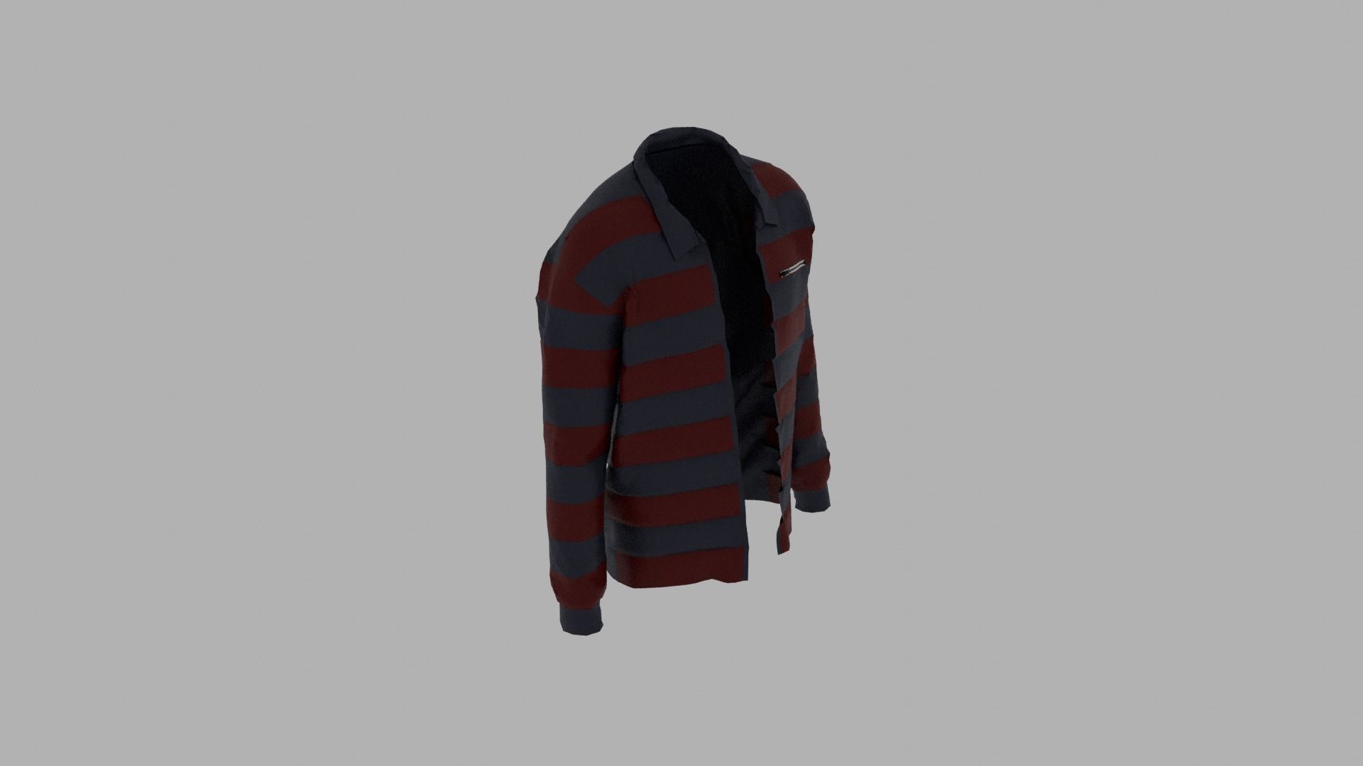 Jacket striped sweater person Low-poly 3D model_5