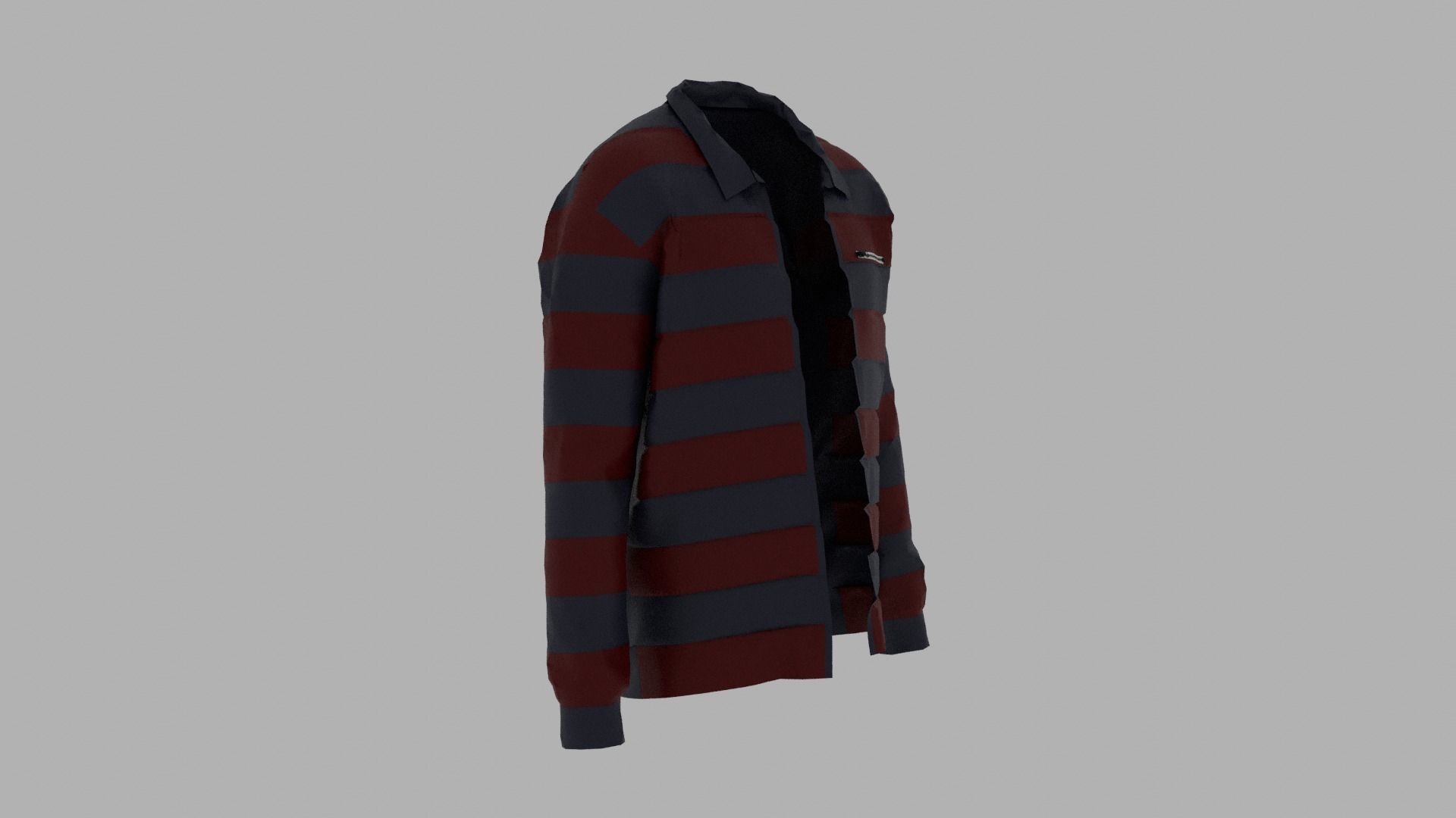 Jacket striped sweater person Low-poly 3D model_2