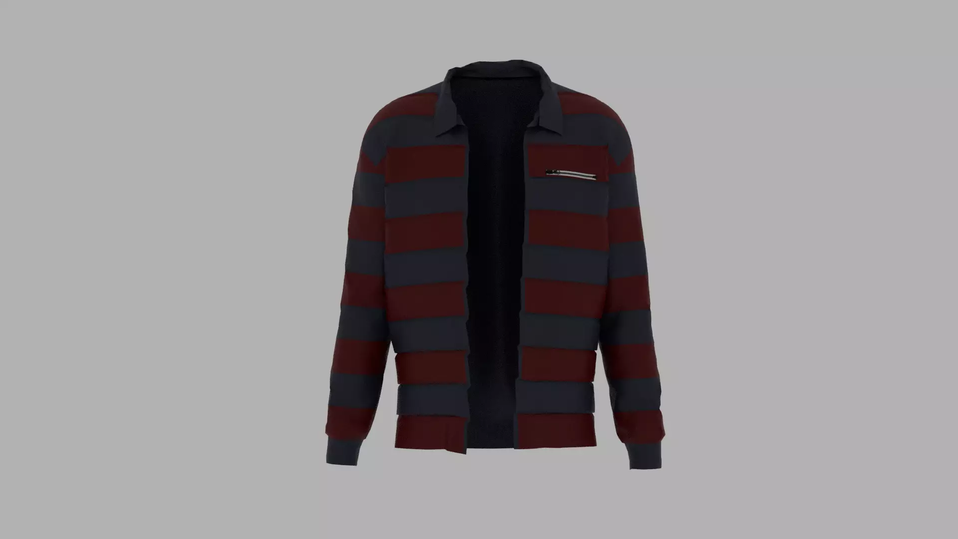 Jacket striped sweater person Low-poly 3D model_0