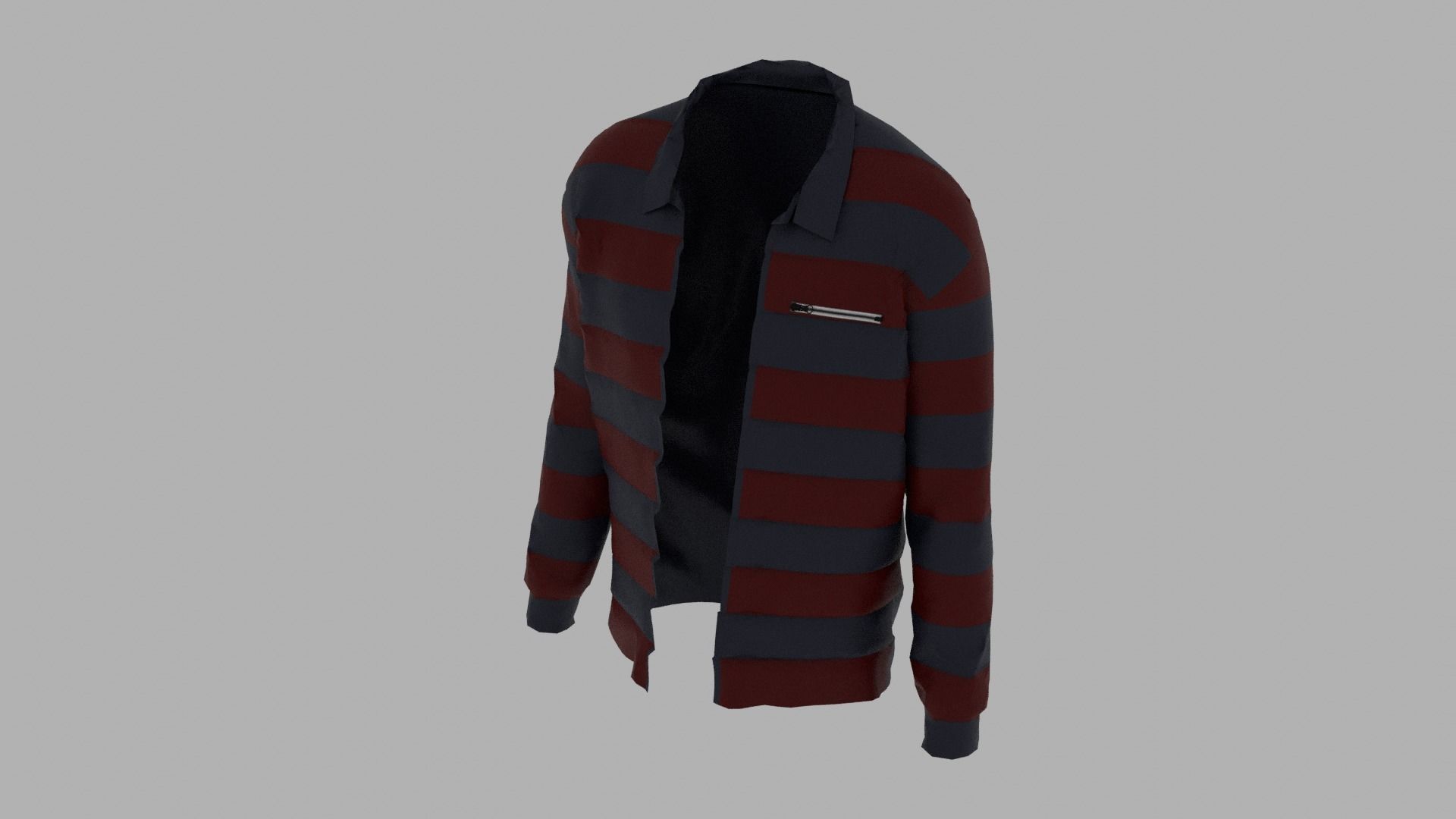 Jacket striped sweater person Low-poly 3D model_4