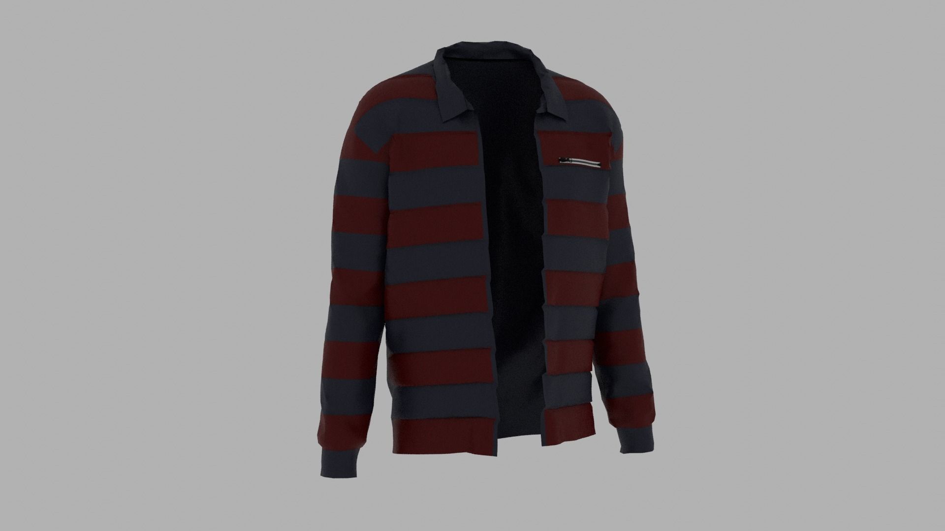 Jacket striped sweater person Low-poly 3D model_3