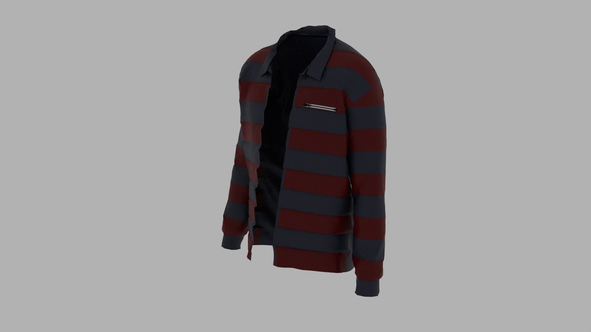 Jacket striped sweater person Low-poly 3D model_1
