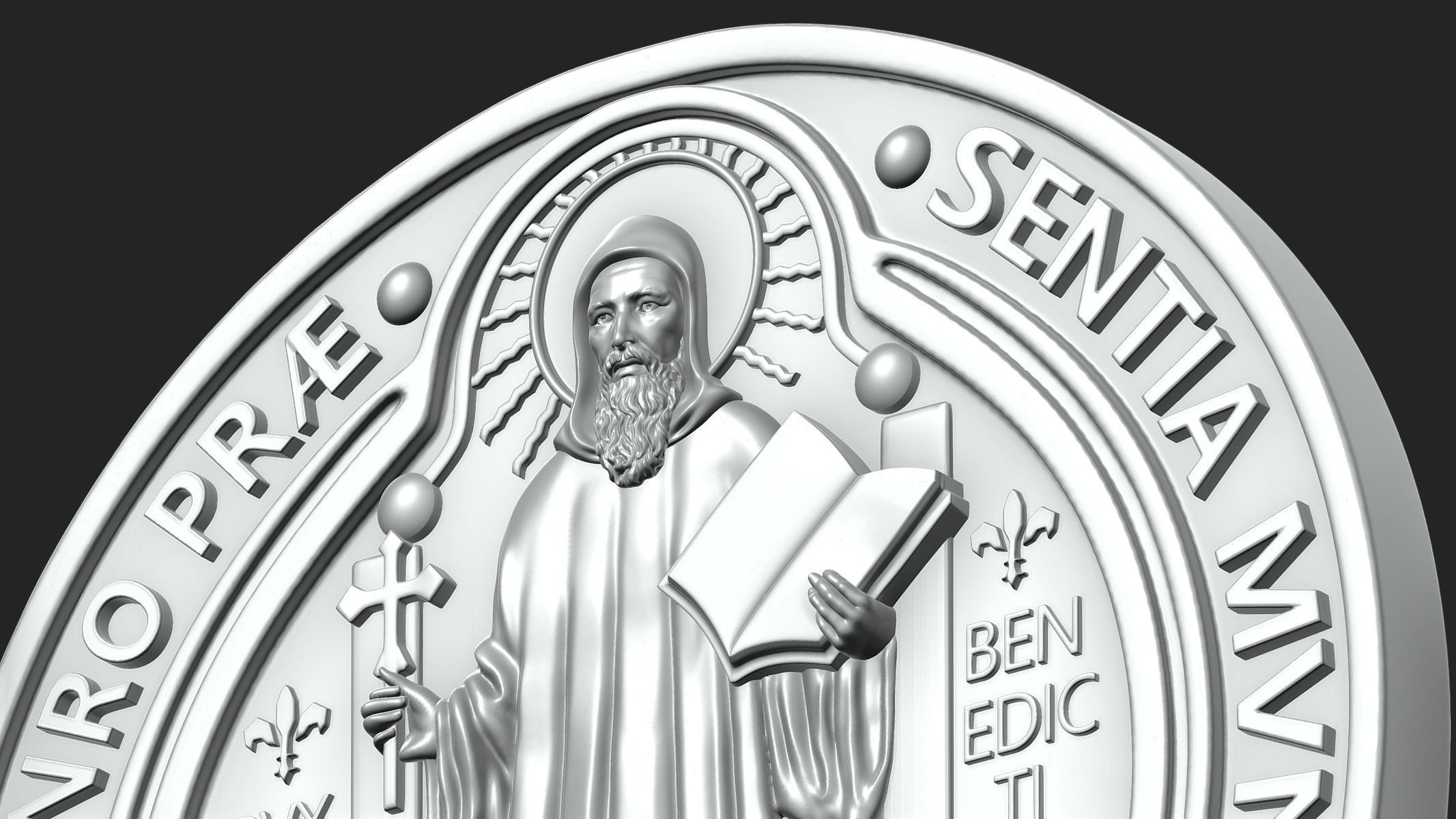 Saint Benedict Medal 3D print model_5