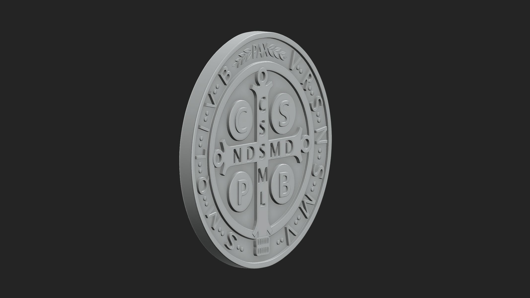 Saint Benedict Medal 3D print model_10
