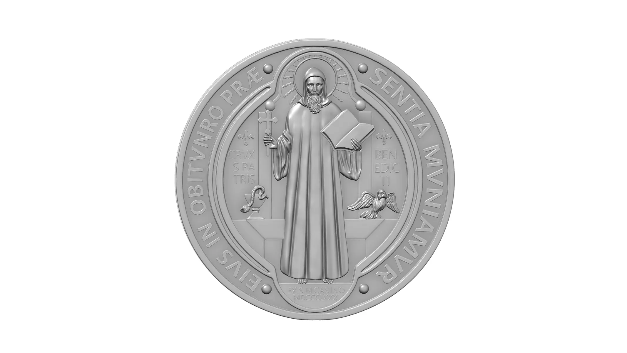 Saint Benedict Medal 3D print model_0
