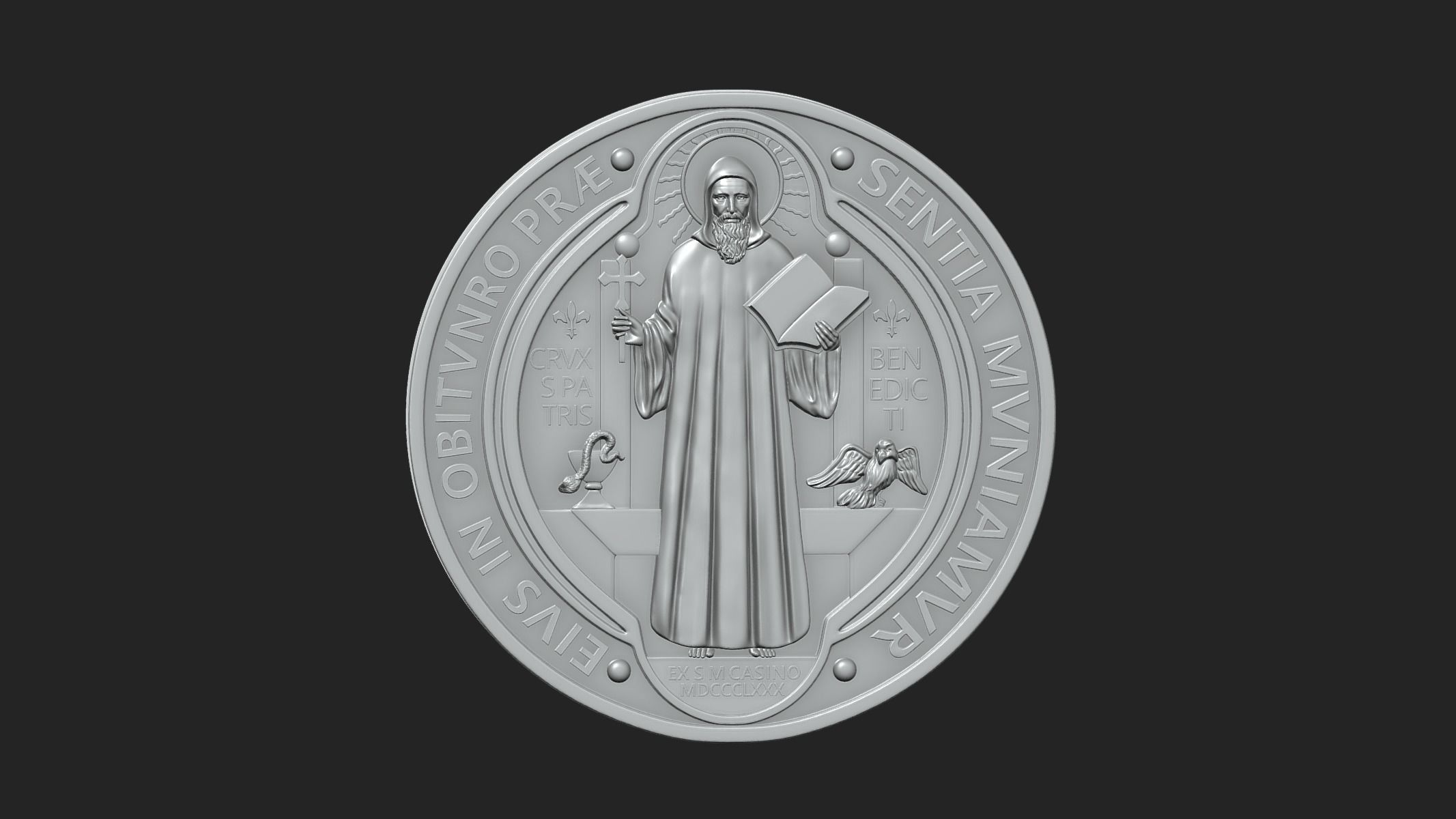 Saint Benedict Medal 3D print model_14