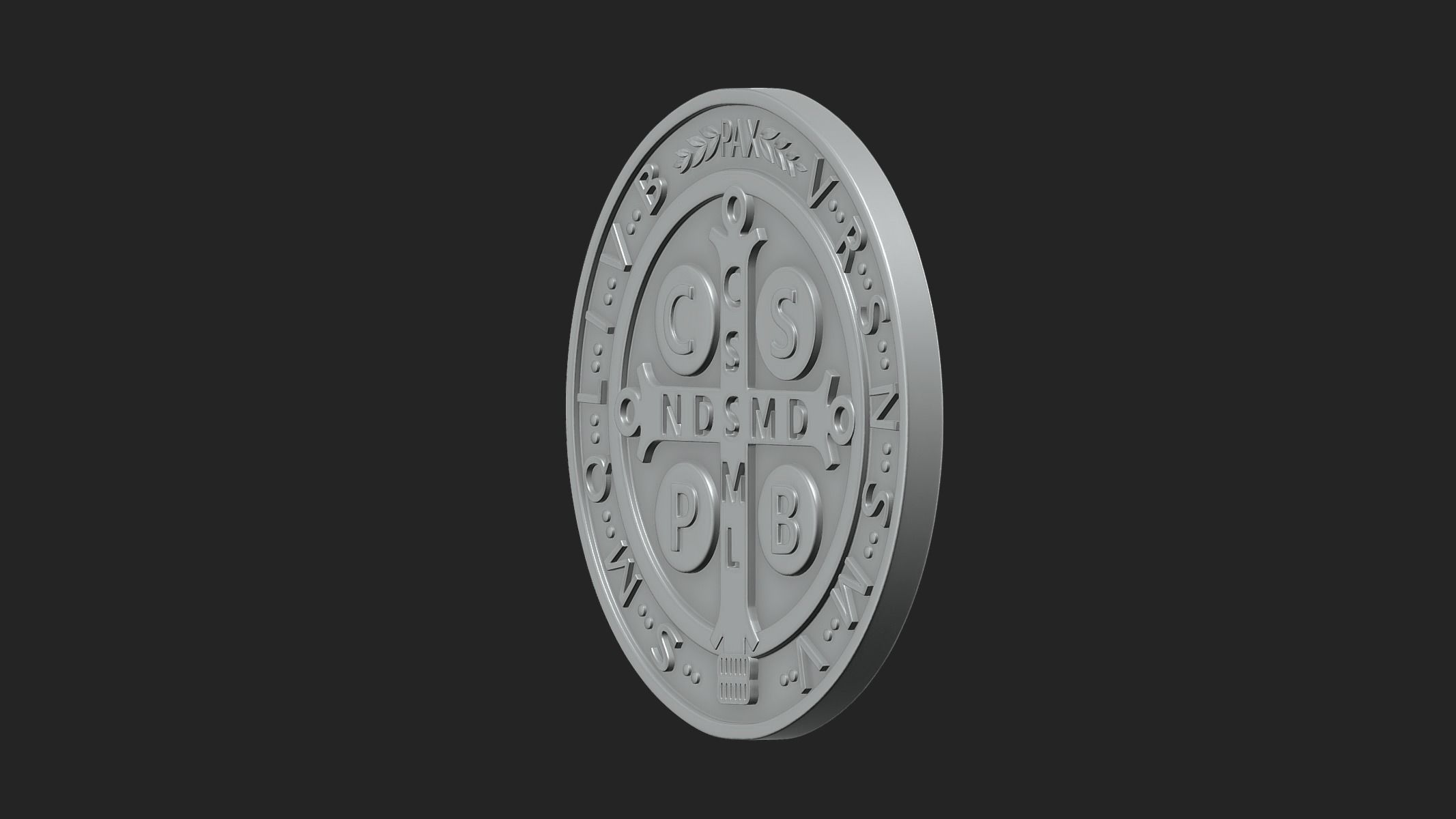 Saint Benedict Medal 3D print model_8