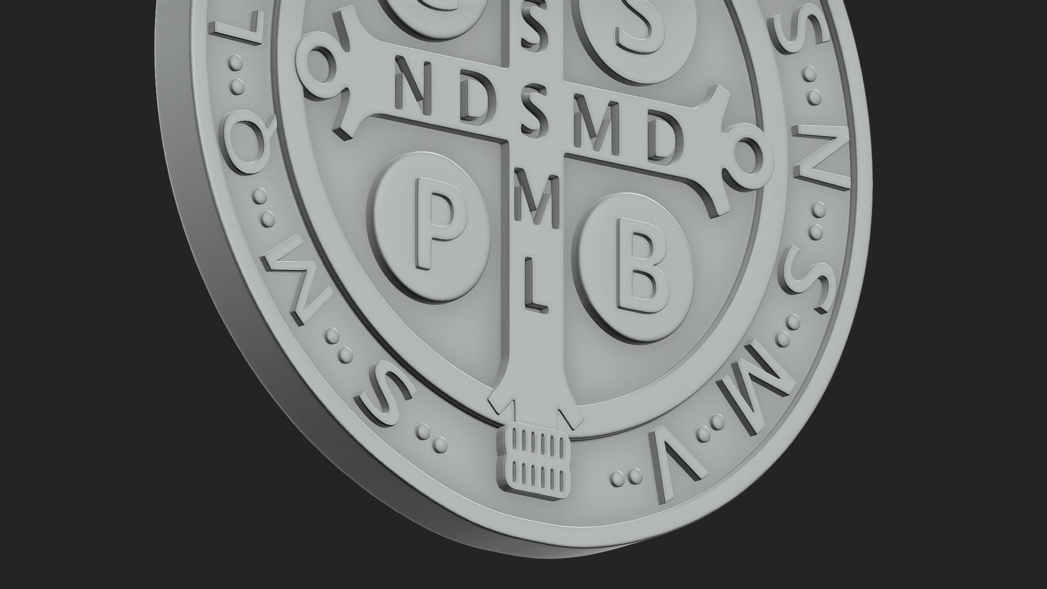 Saint Benedict Medal 3D print model_4