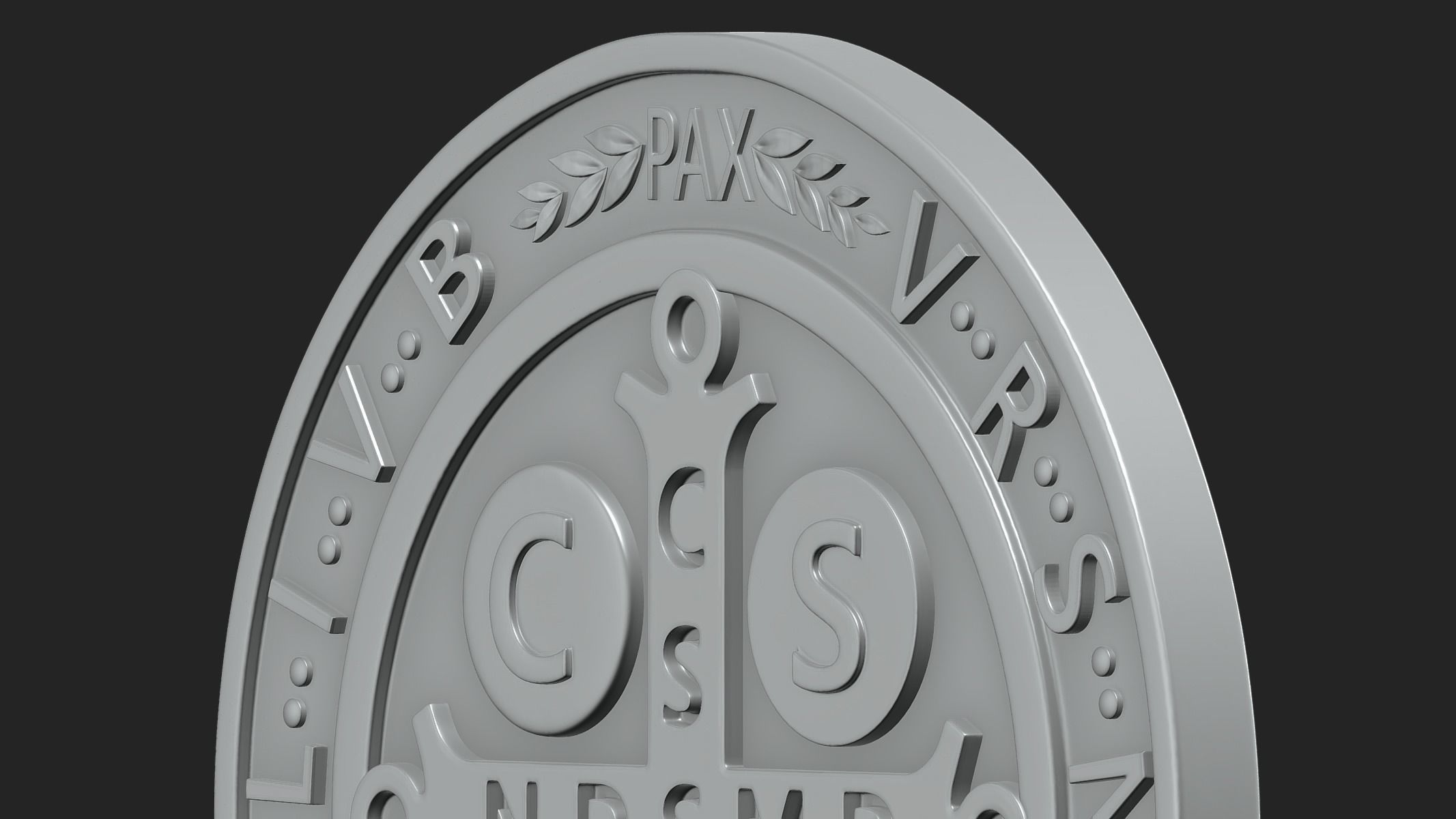 Saint Benedict Medal 3D print model_3