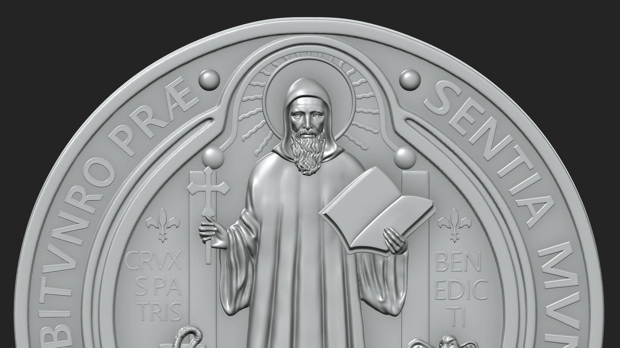 Saint Benedict Medal 3D print model_13
