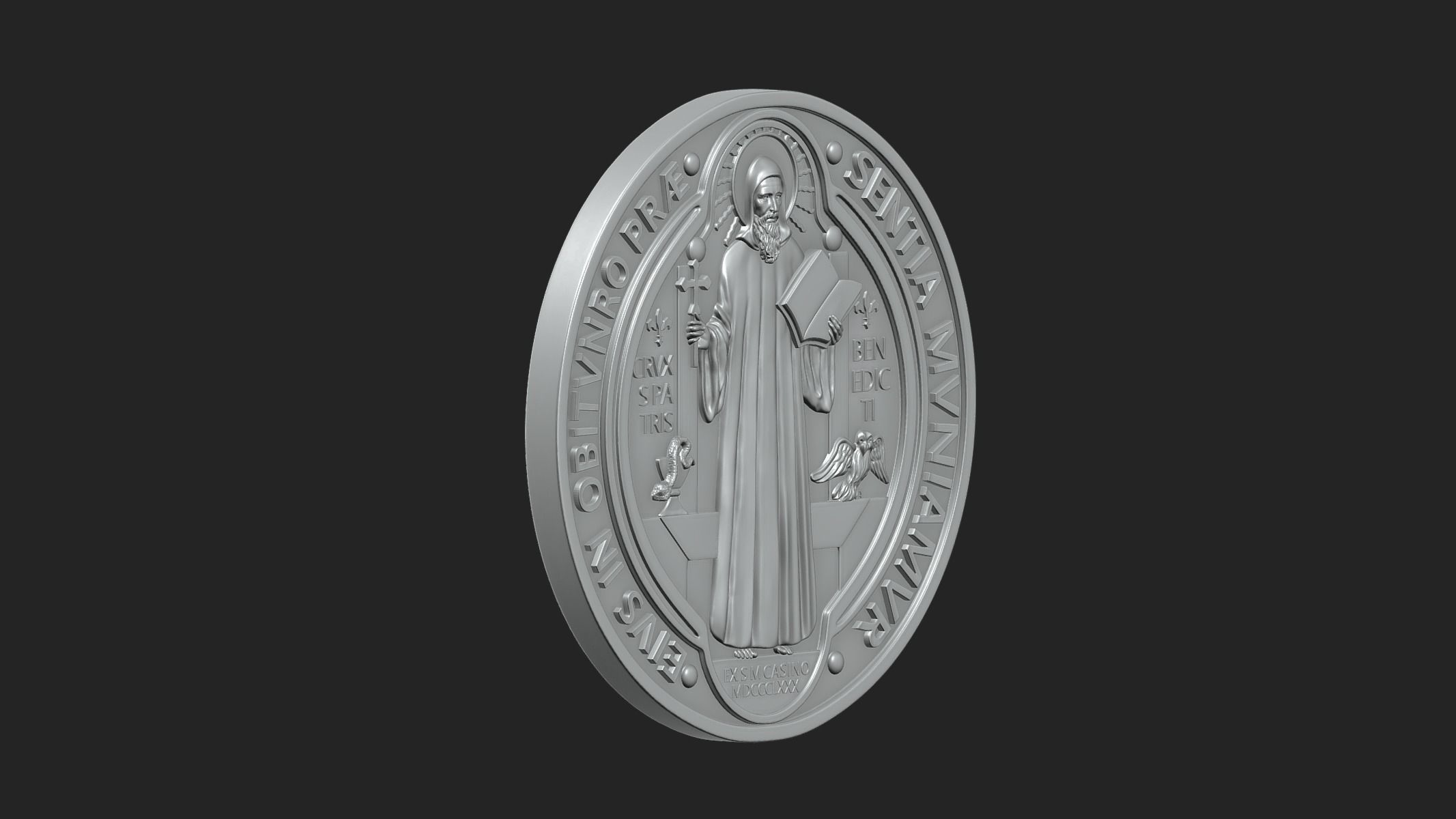 Saint Benedict Medal 3D print model_6