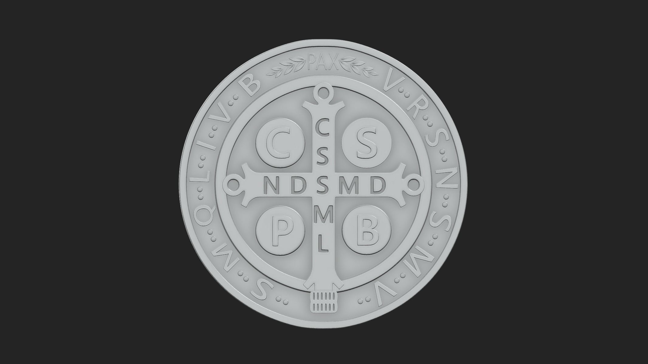 Saint Benedict Medal 3D print model_9
