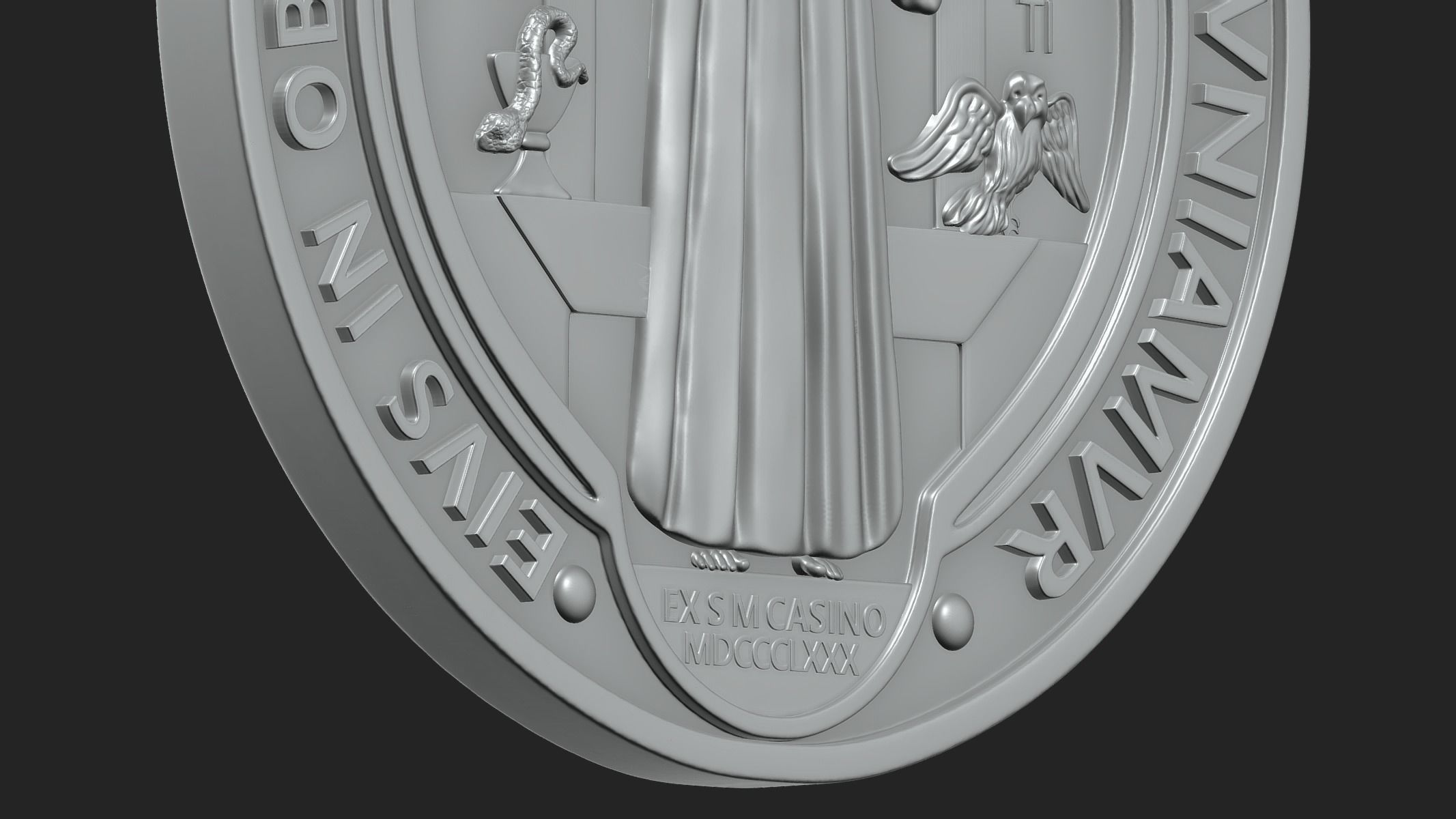 Saint Benedict Medal 3D print model_1