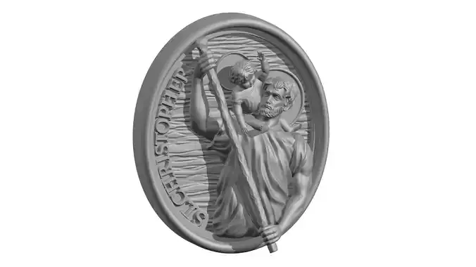 Saint Christopher Medallion 3D print model