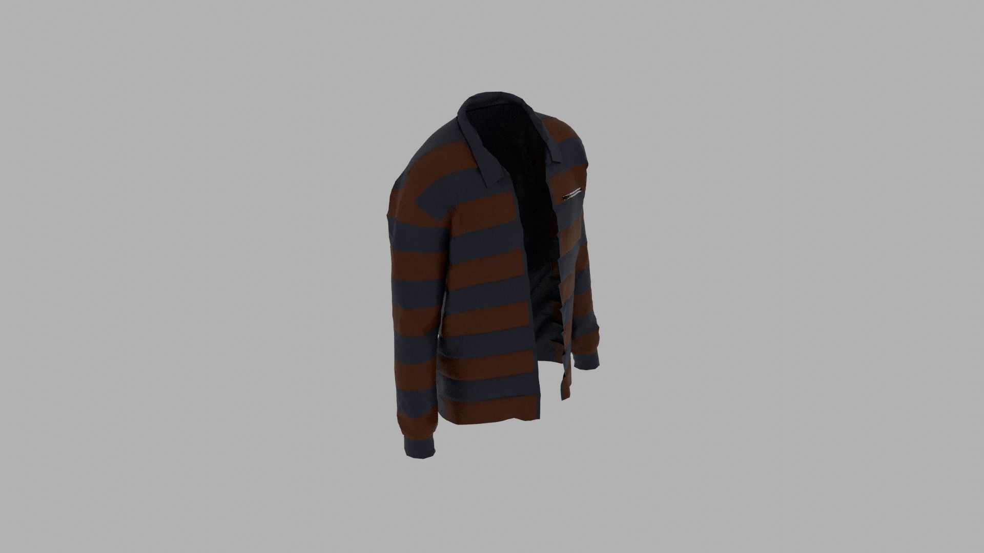 Jacket striped shirt Low-poly 3D model_5