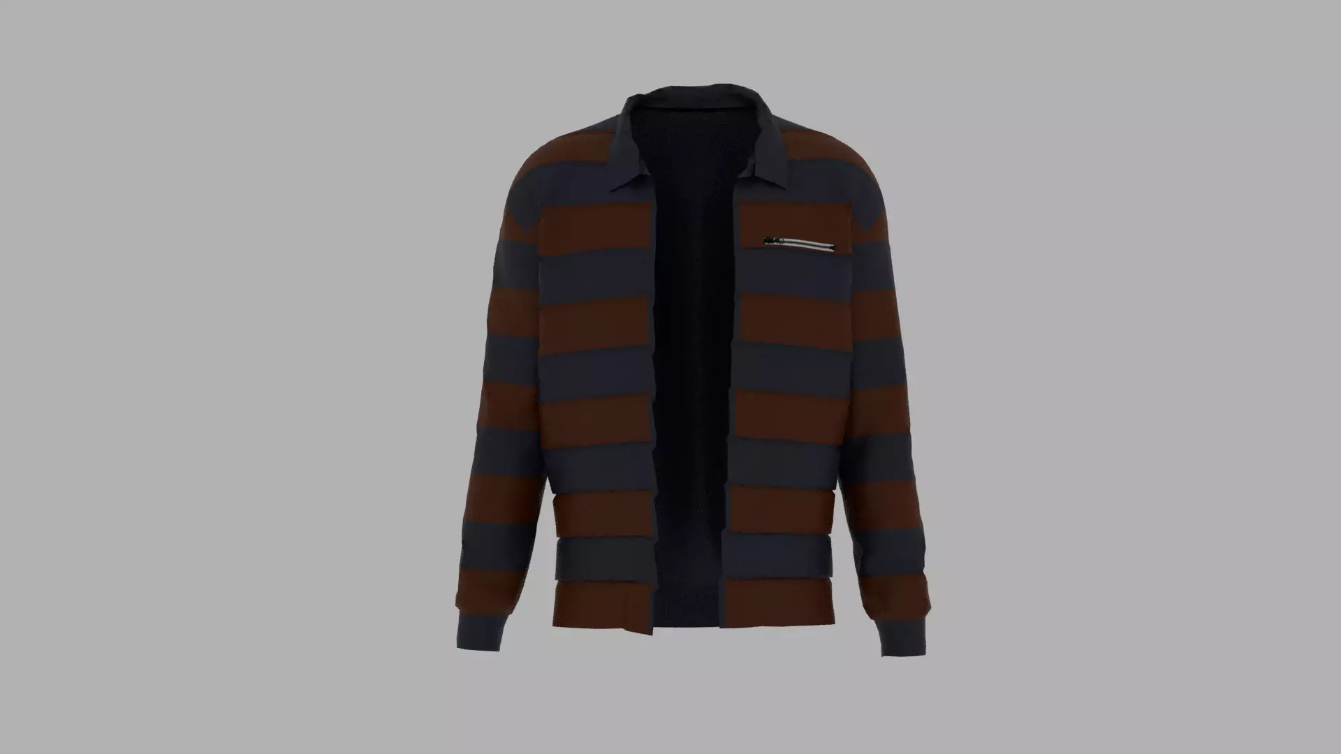 Jacket striped shirt Low-poly 3D model_0