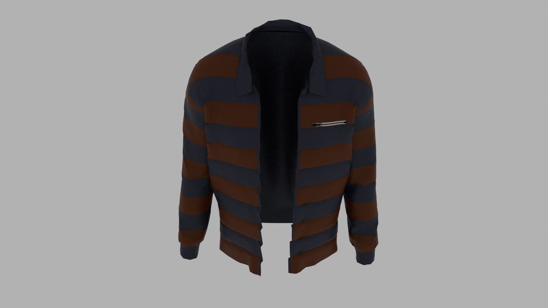 Jacket striped shirt Low-poly 3D model_6