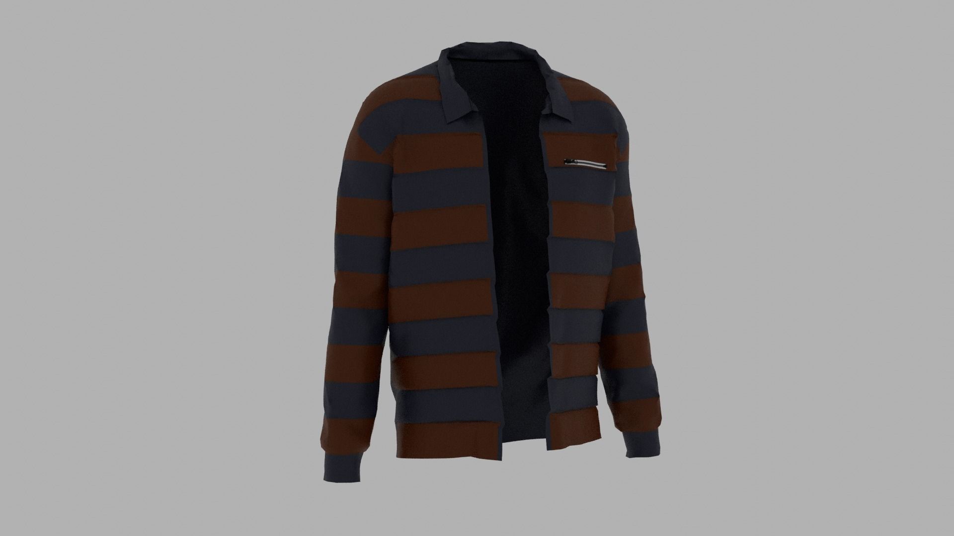 Jacket striped shirt Low-poly 3D model_3