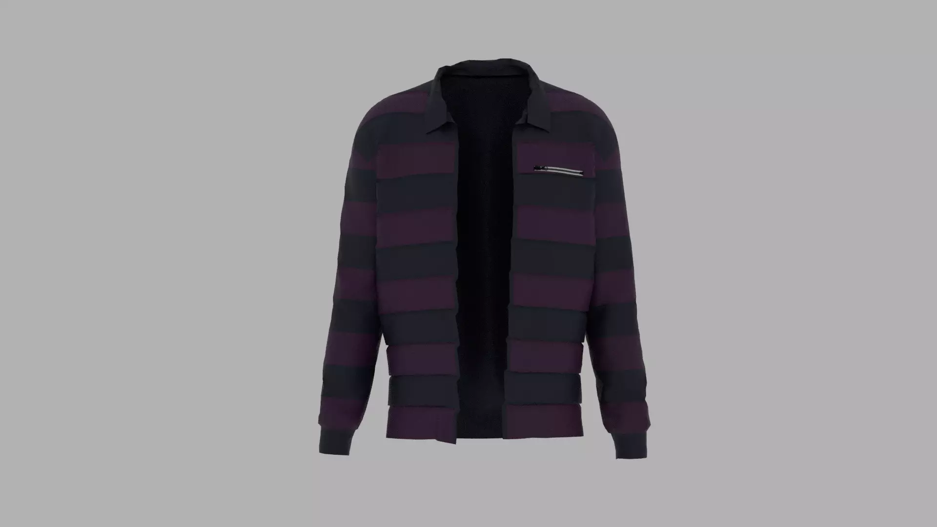 Jacket striped shirt Low-poly 3D model_0
